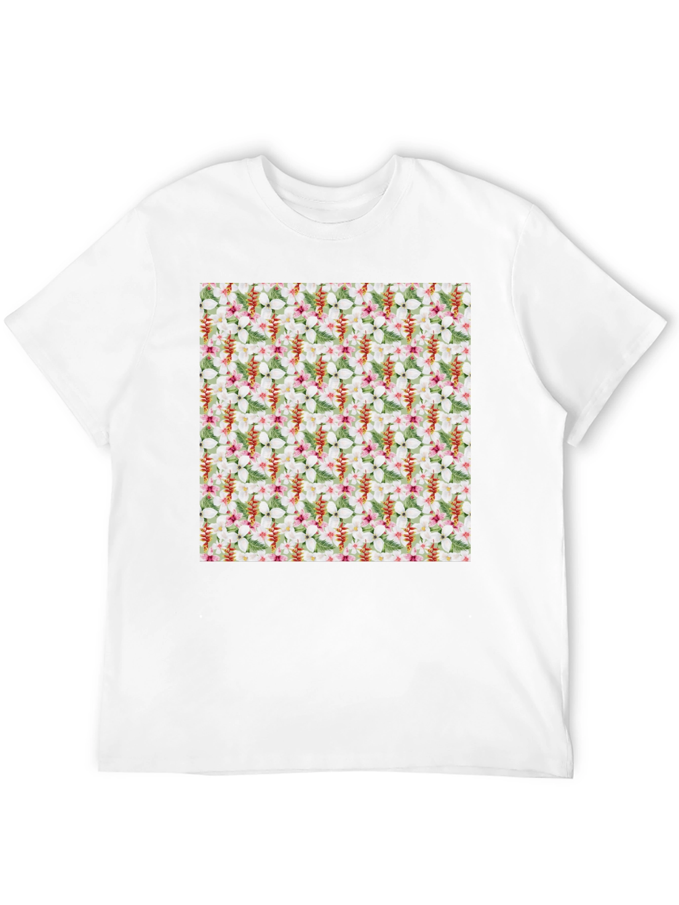 Floral Pattern T-Shirt - Tropical Design