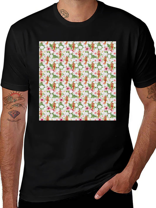 Floral Pattern T-Shirt - Tropical Design