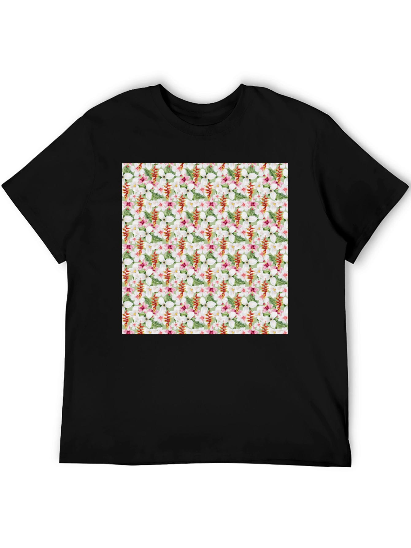 Floral Pattern T-Shirt - Tropical Design