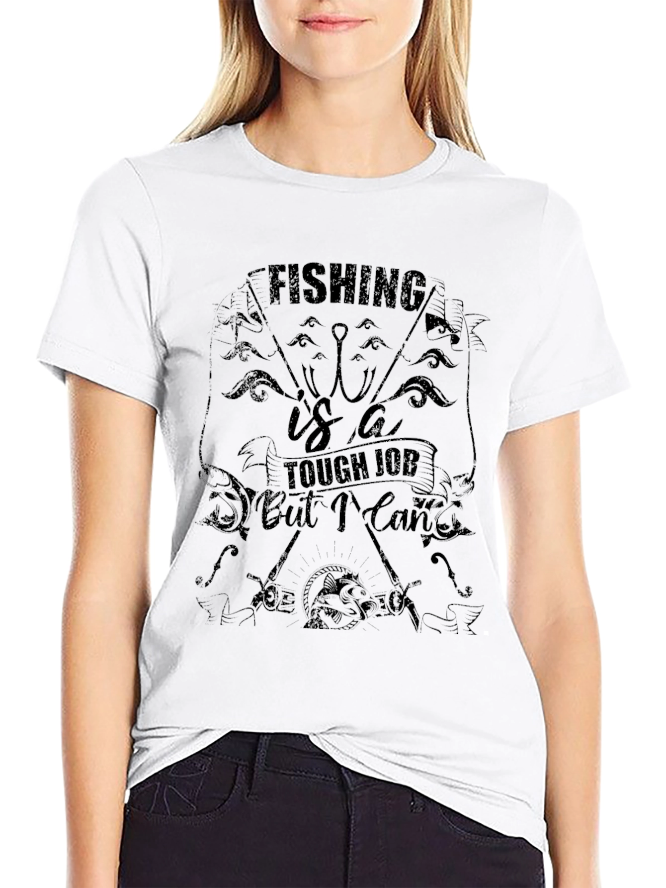 Fishing is a Tough Job Graphic T-Shirt