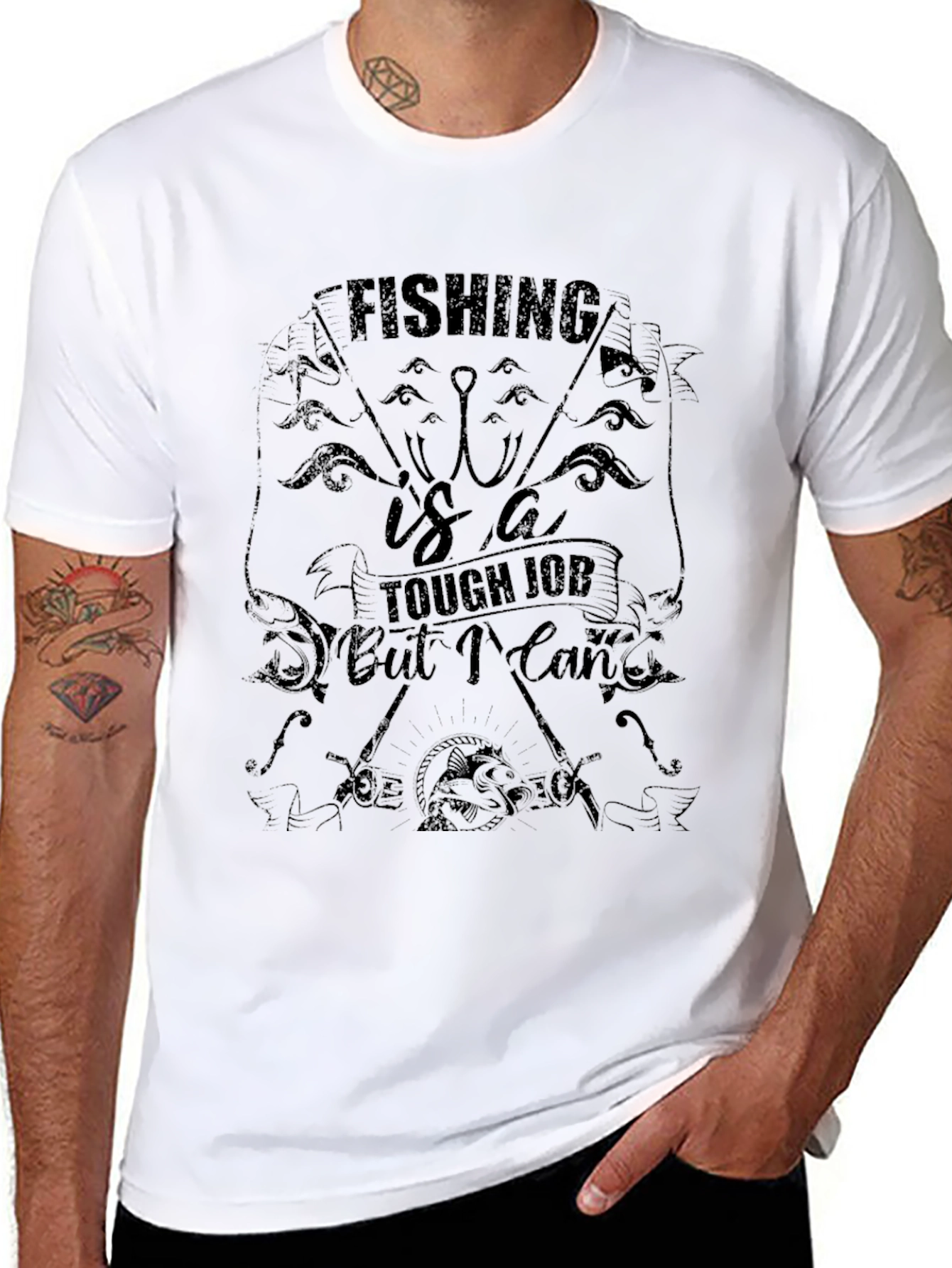 Fishing is a Tough Job Graphic T-Shirt