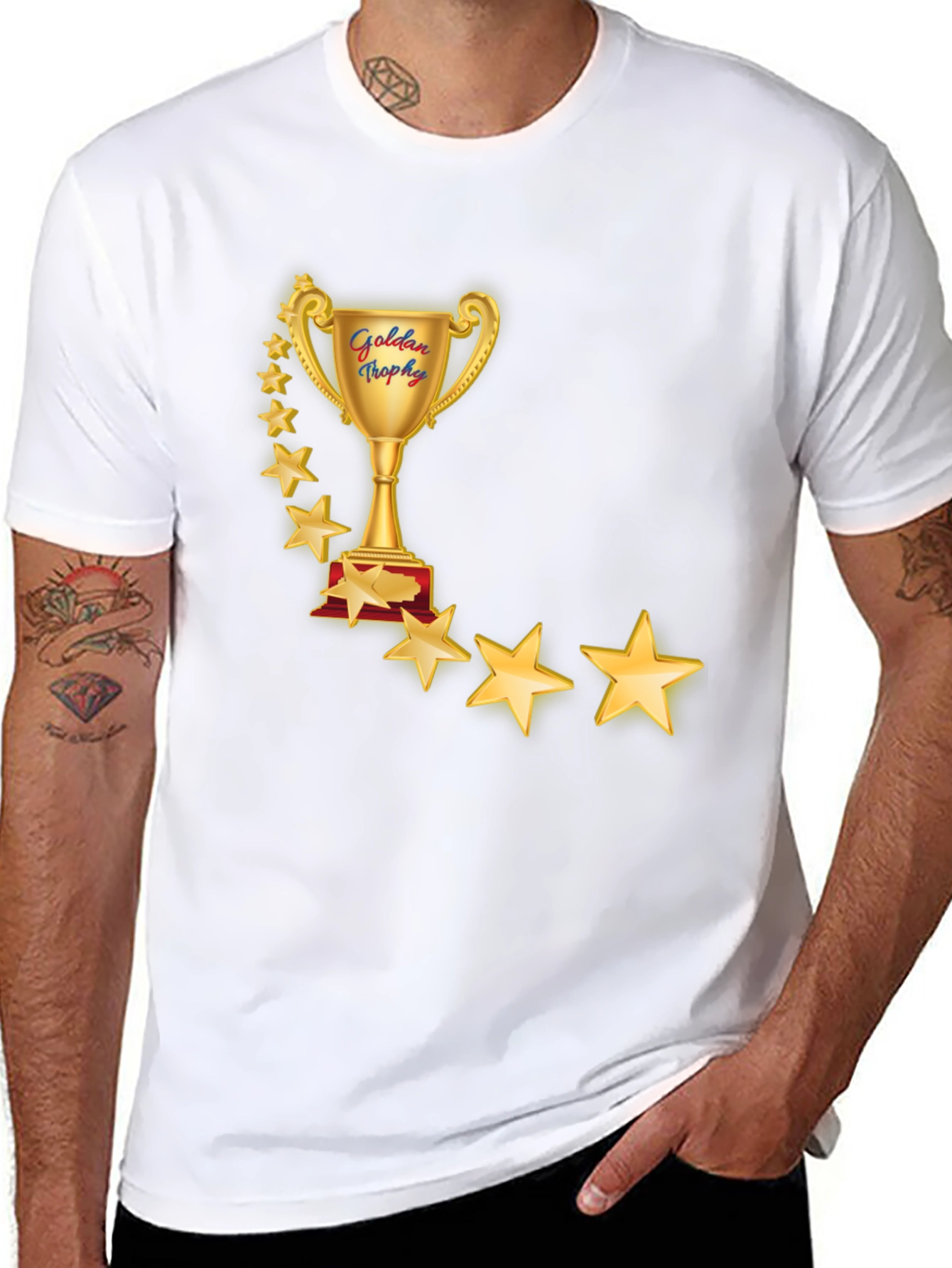 Golden Trophy Star T-Shirt - Premium Comfort