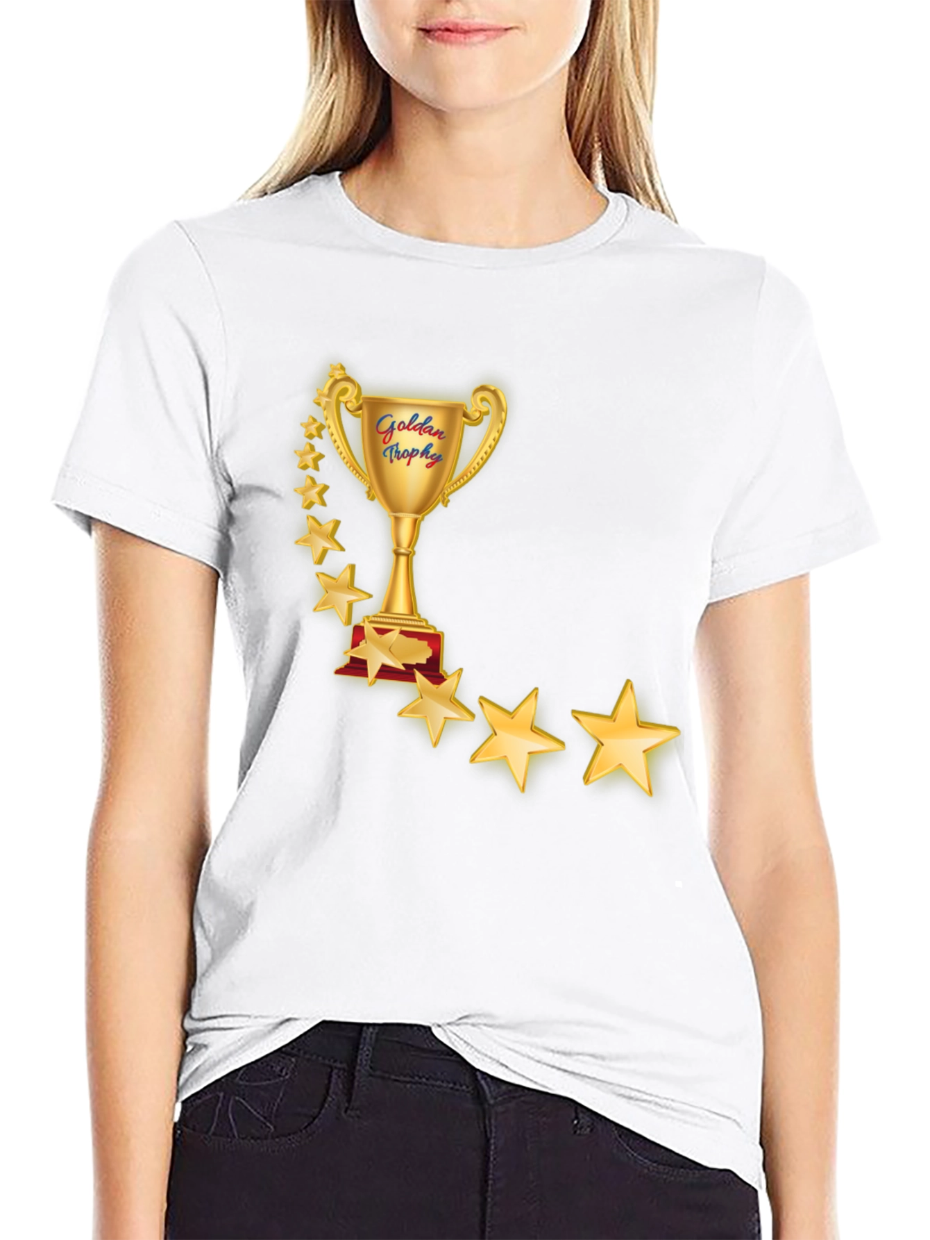 Golden Trophy Star T-Shirt - Premium Comfort