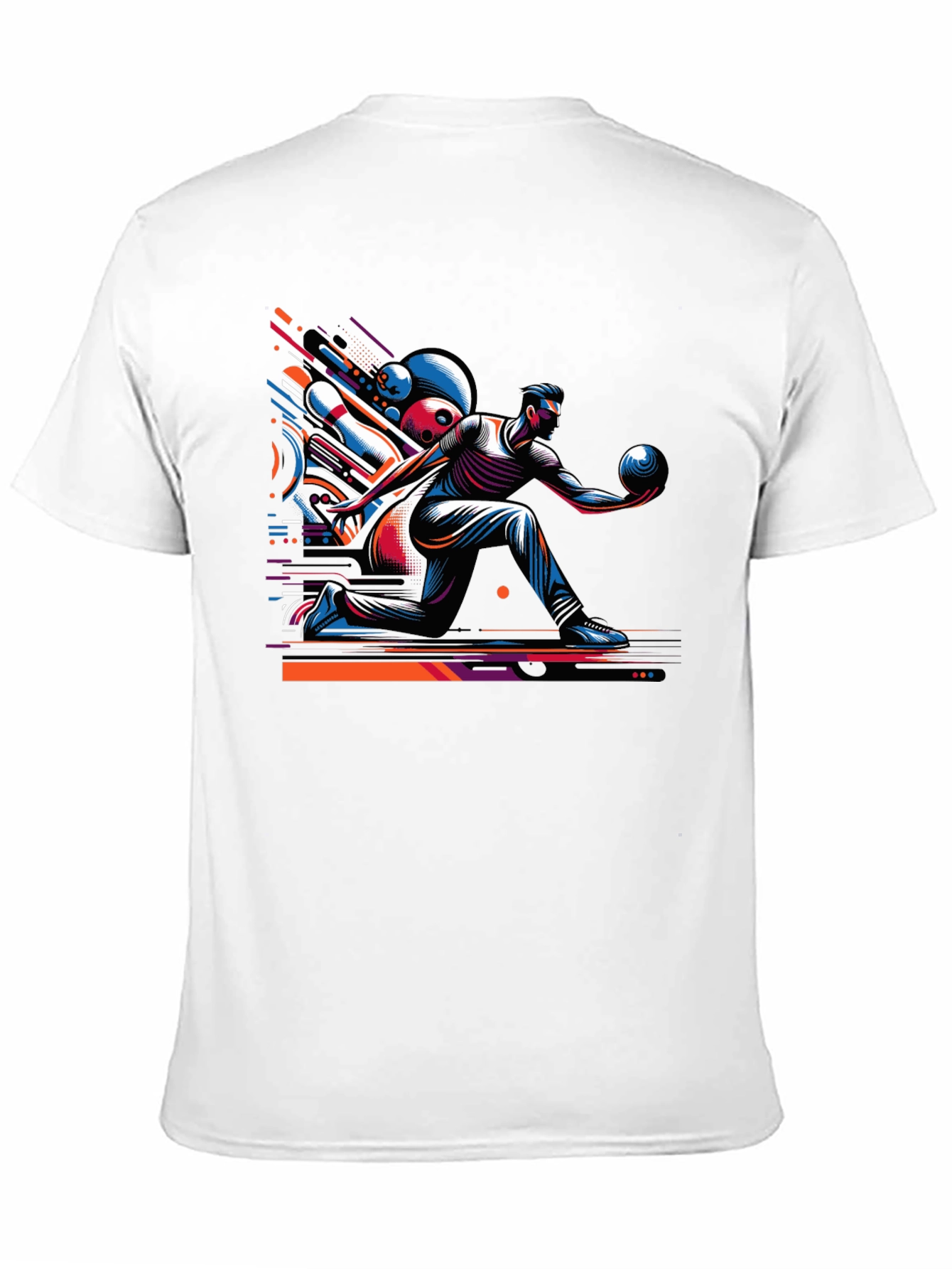 Bowling Strike Graphic Tee - Black Cotton Shirt