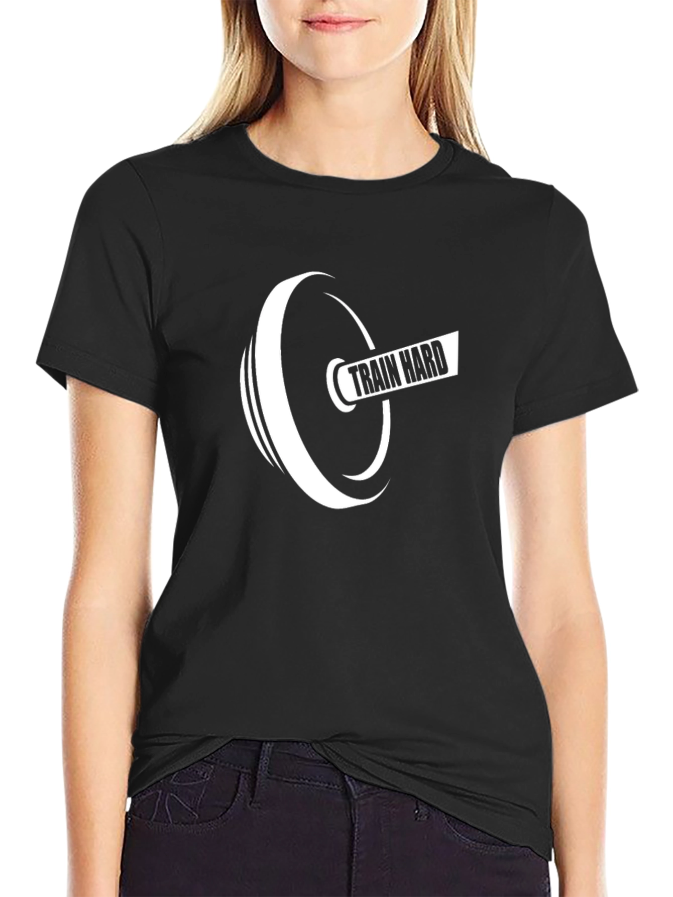 Train Hard T-Shirt - Black Gym Workout Tee