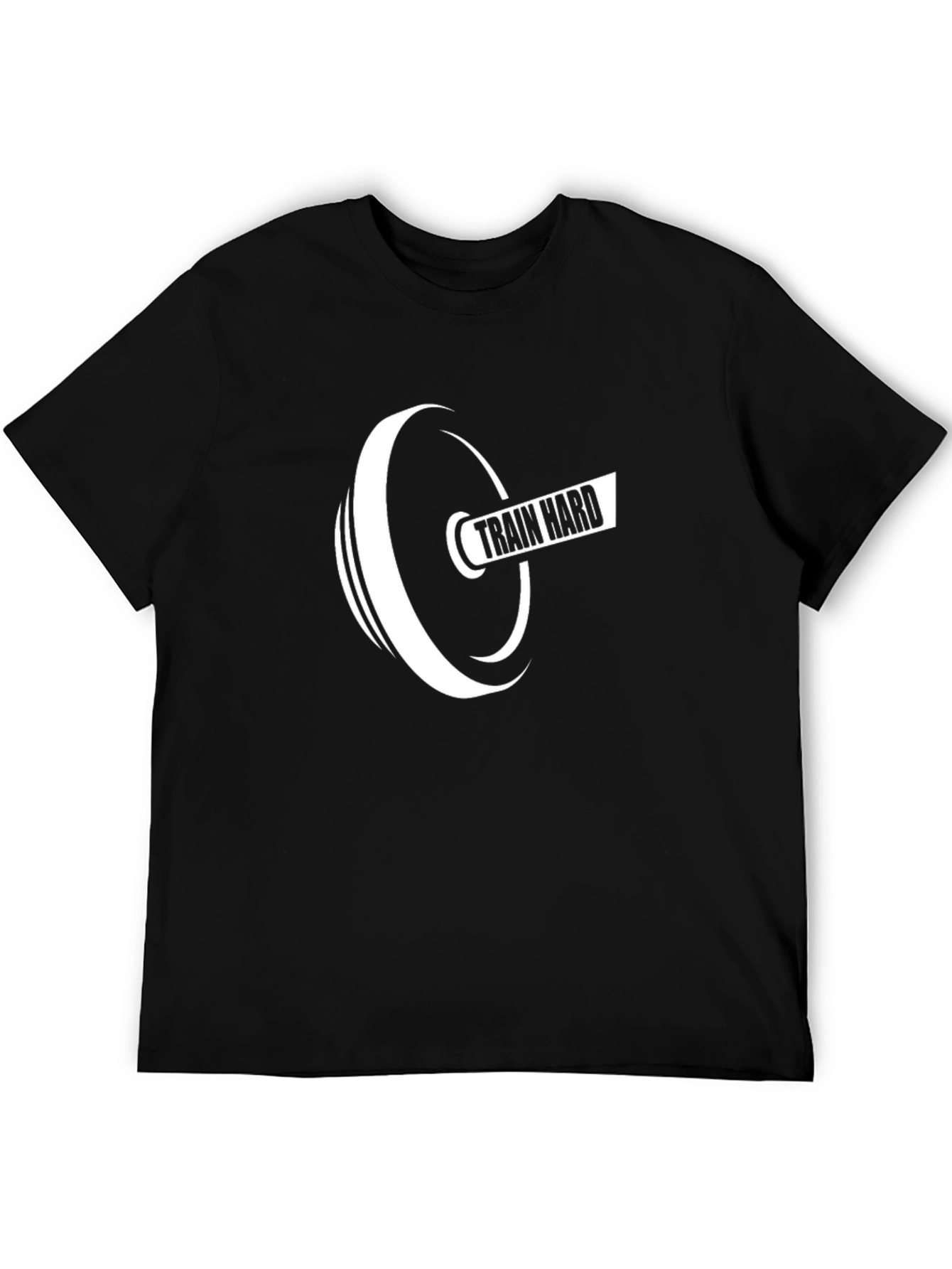 Train Hard T-Shirt - Black Gym Workout Tee