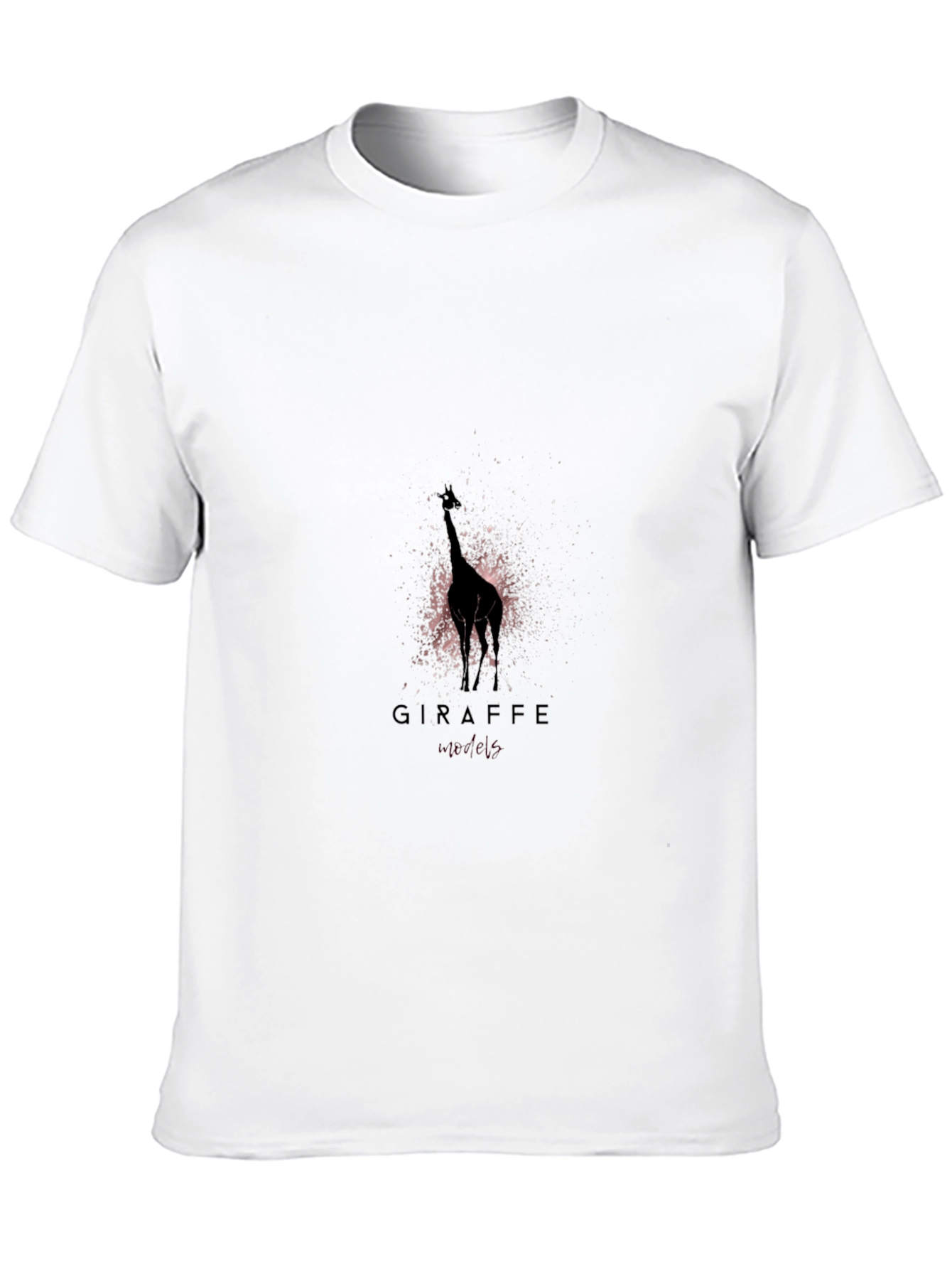 Giraffe Silhouette Graphic T-Shirt - Black