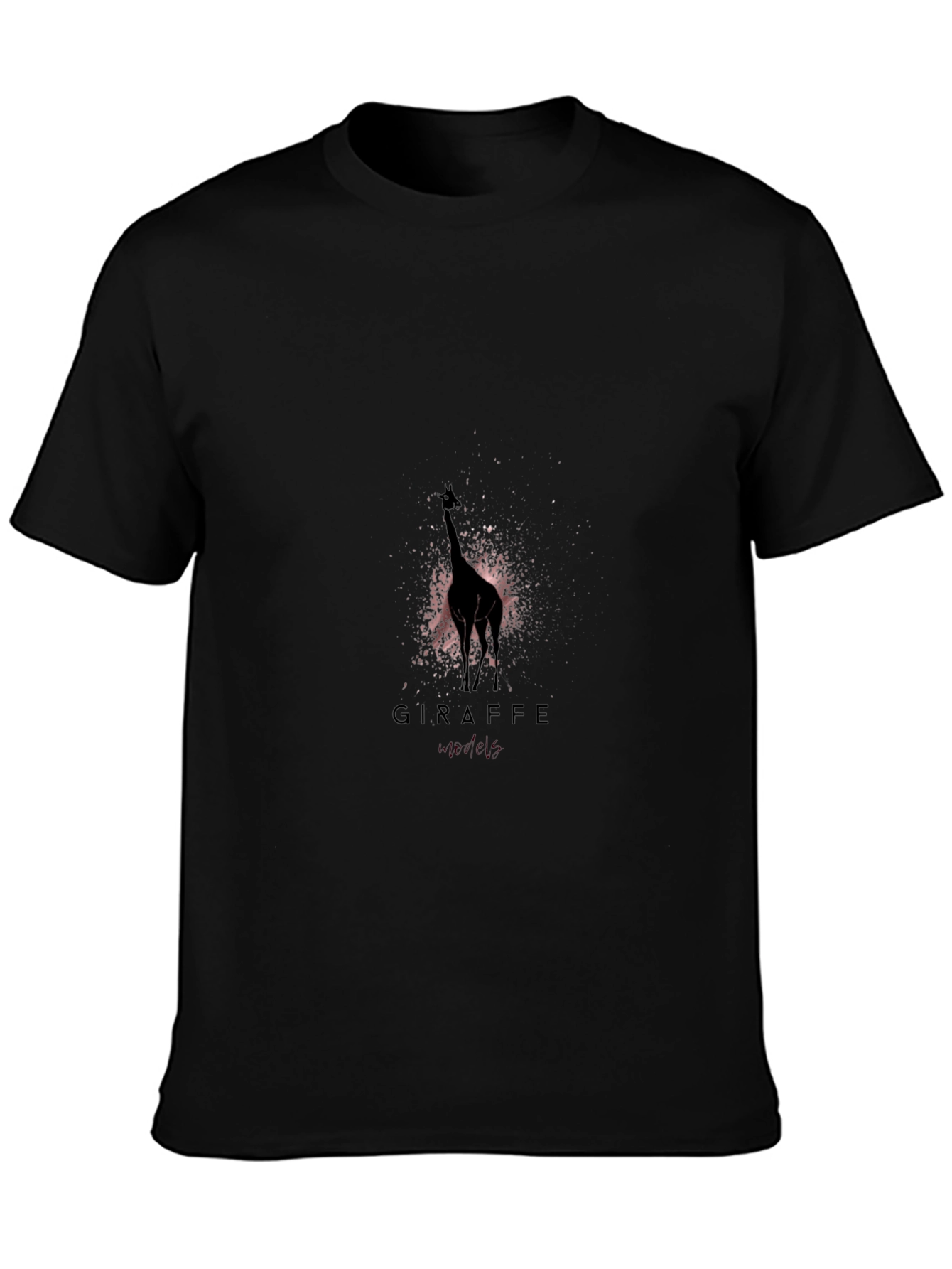 Giraffe Silhouette Graphic T-Shirt - Black