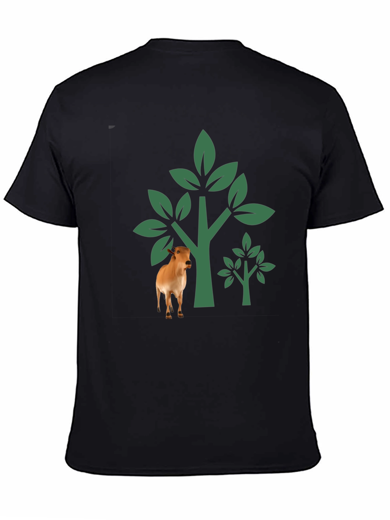 Nature Cow Graphic Black T-Shirt