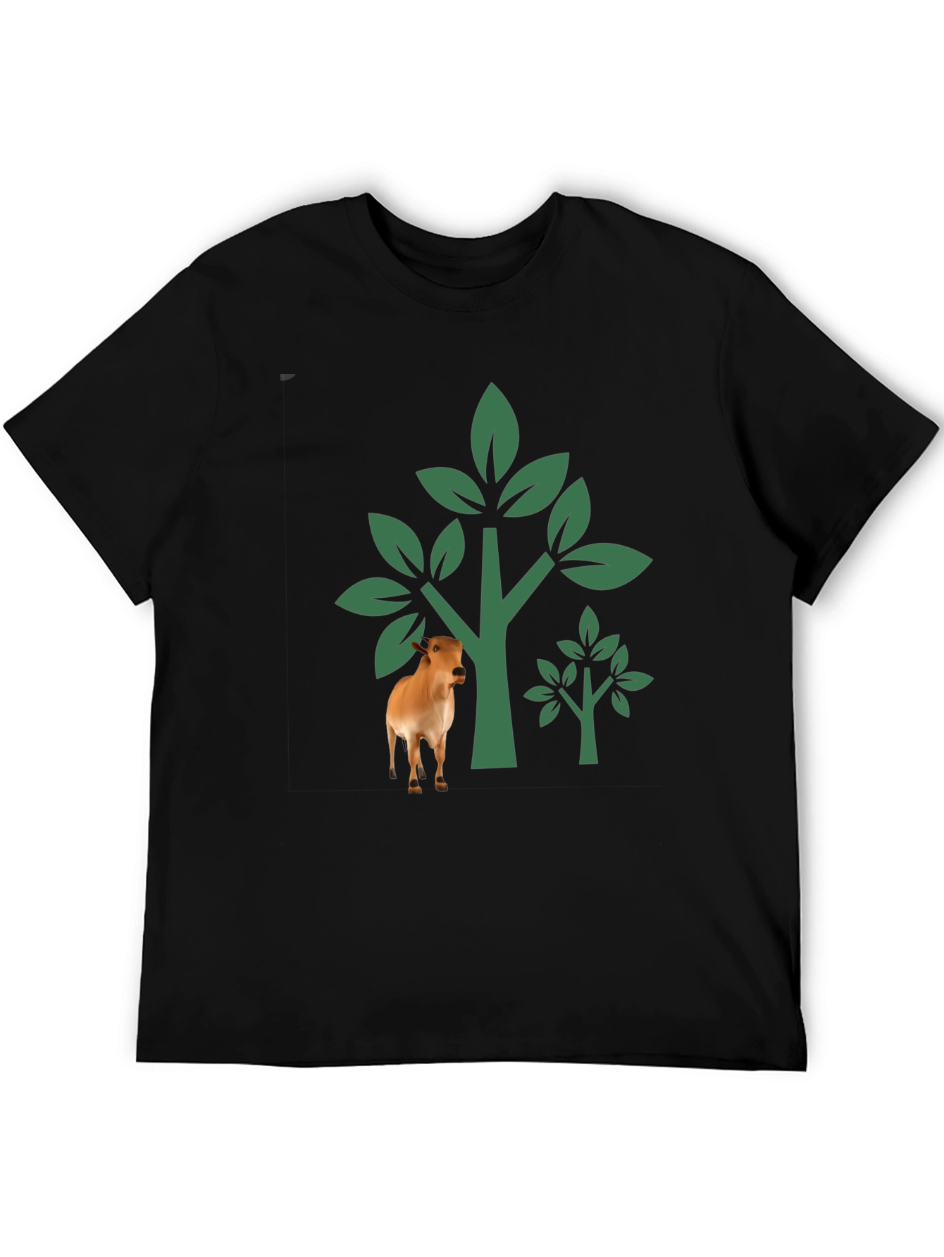 Nature Cow Graphic Black T-Shirt