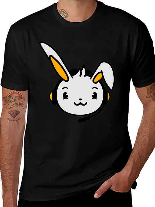 Cute Bunny Graphic T-Shirt - Black