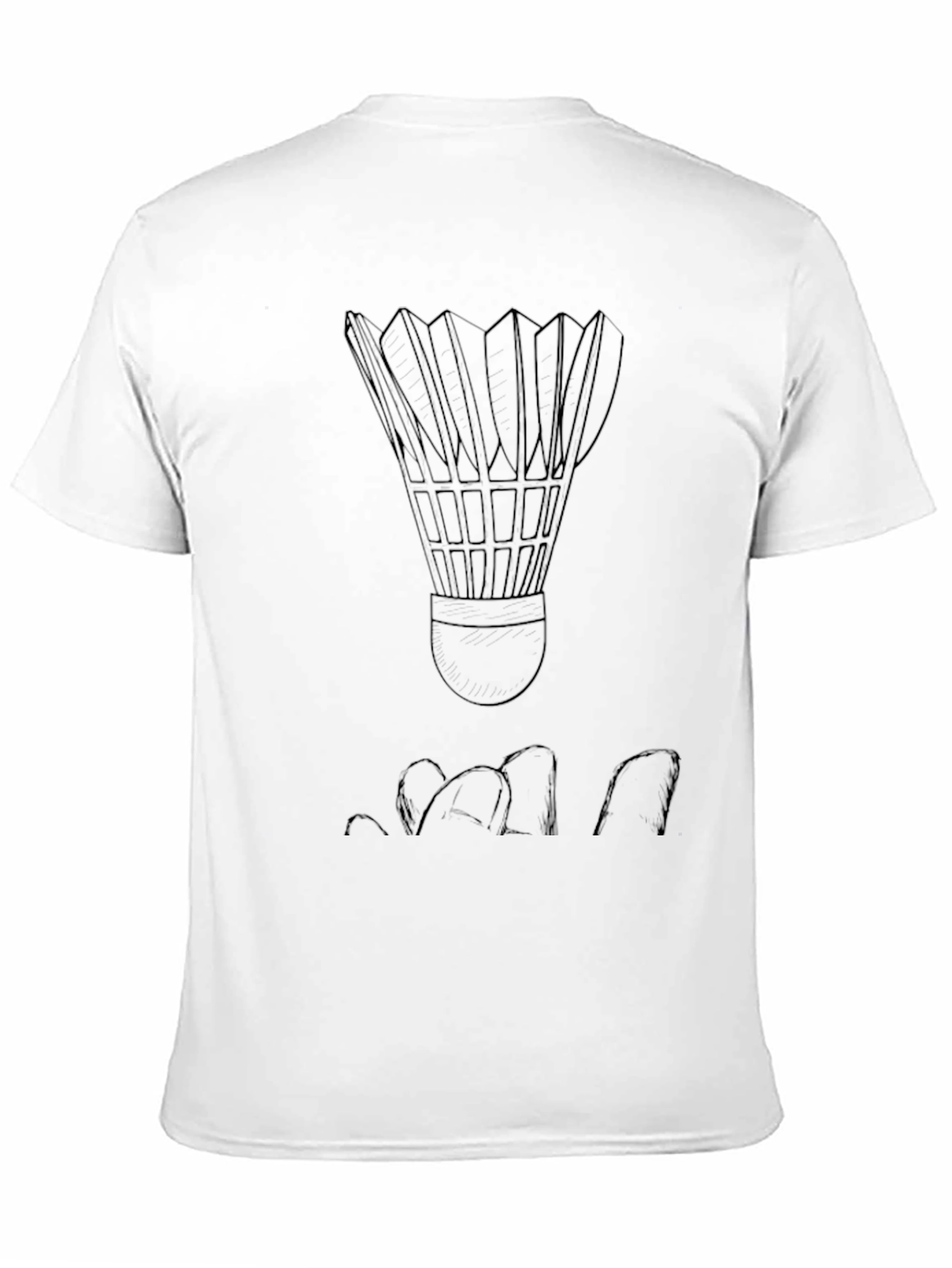 Mens Black Badminton Shuttlecock Graphic Tee