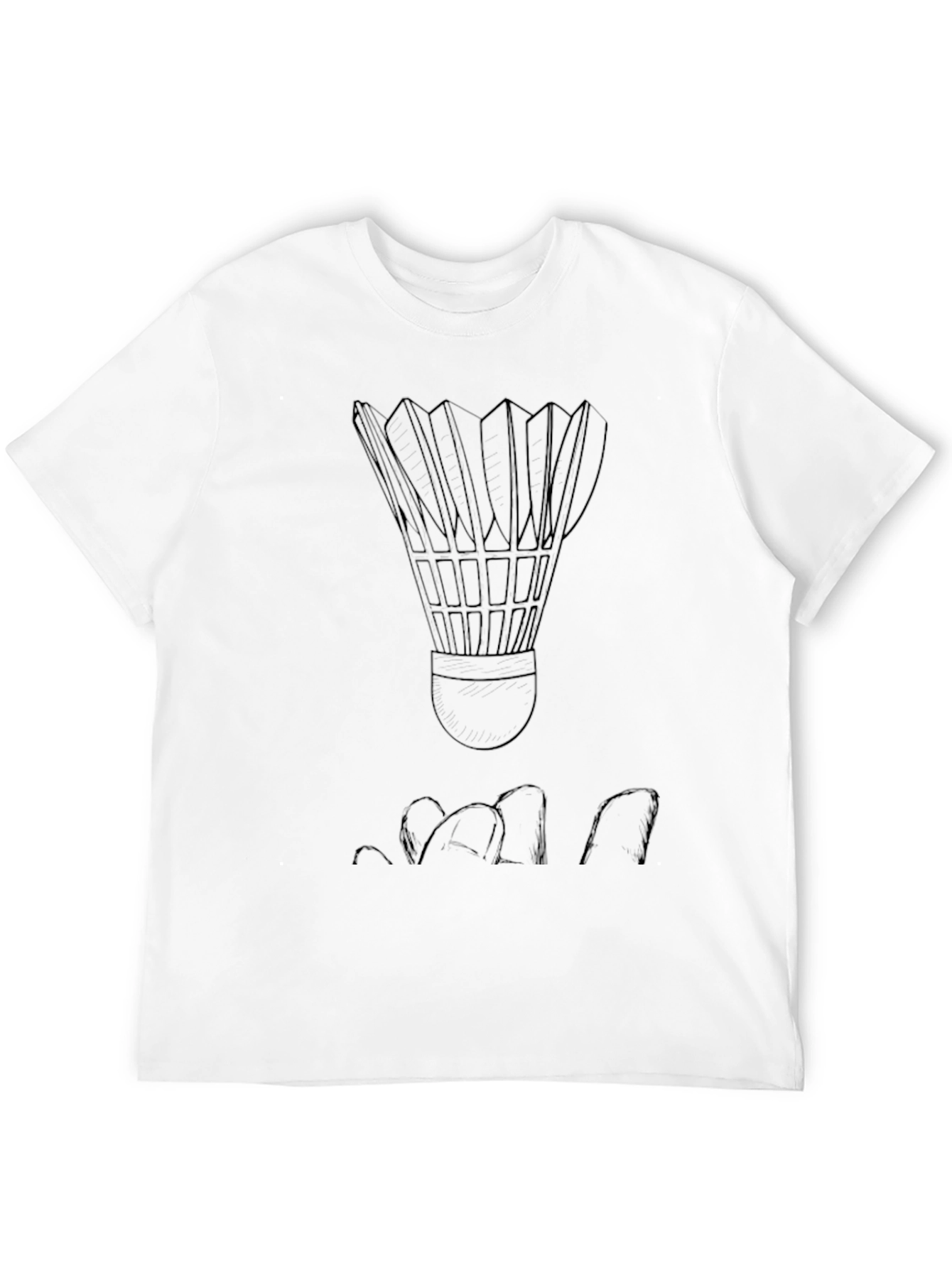 Mens Black Badminton Shuttlecock Graphic Tee