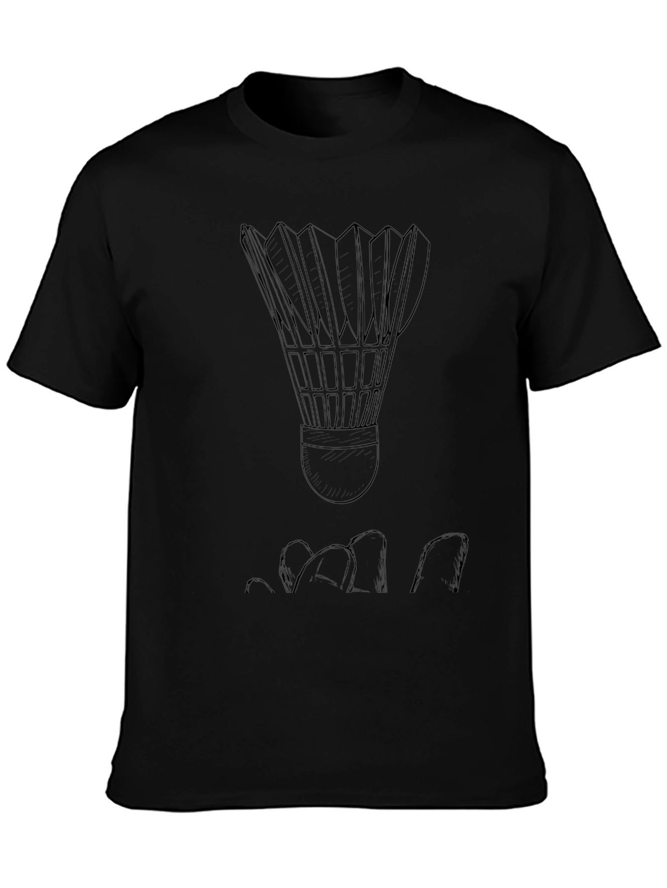 Mens Black Badminton Shuttlecock Graphic Tee
