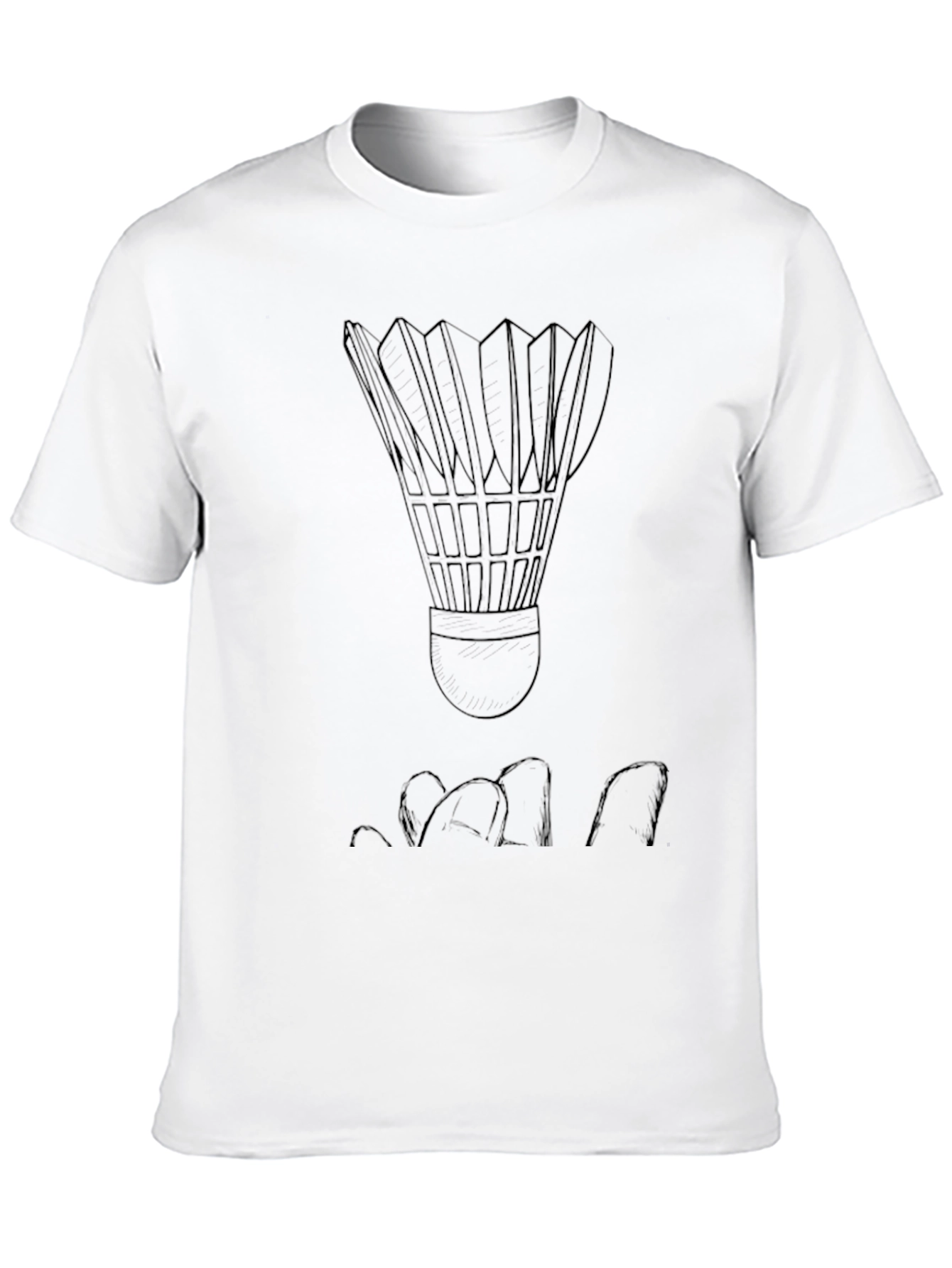 Mens Black Badminton Shuttlecock Graphic Tee