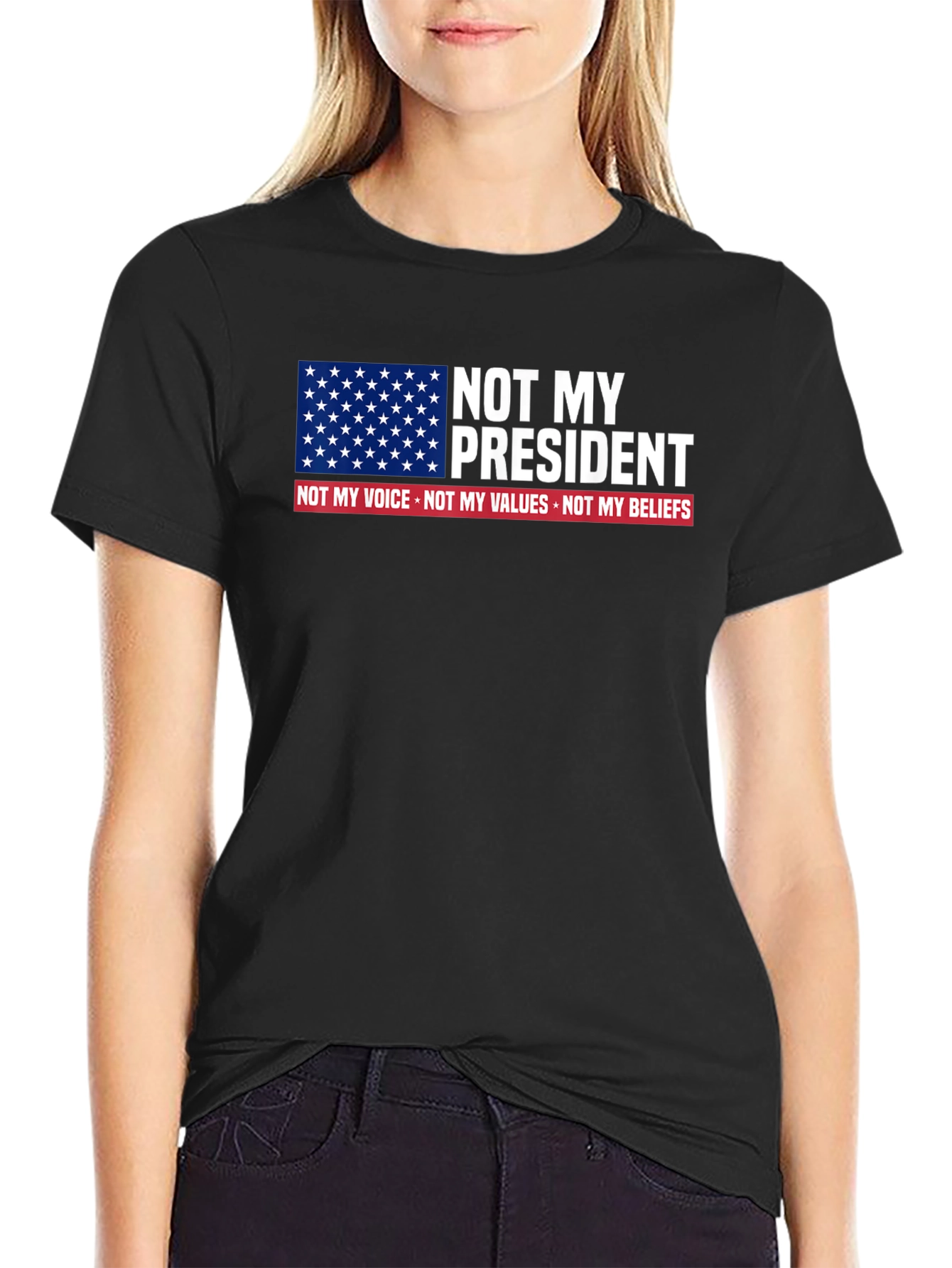 Not My President Graphic Tee - Political Statement Shirt