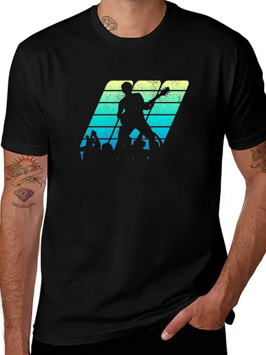 Retro Music Band Tee - Black Graphic T-Shirt