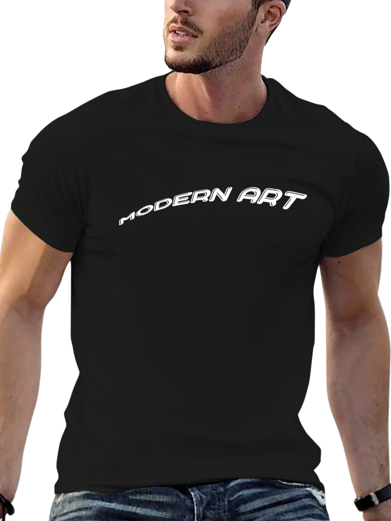 Modern Art Graphic Tee - Stylish Black T-Shirt