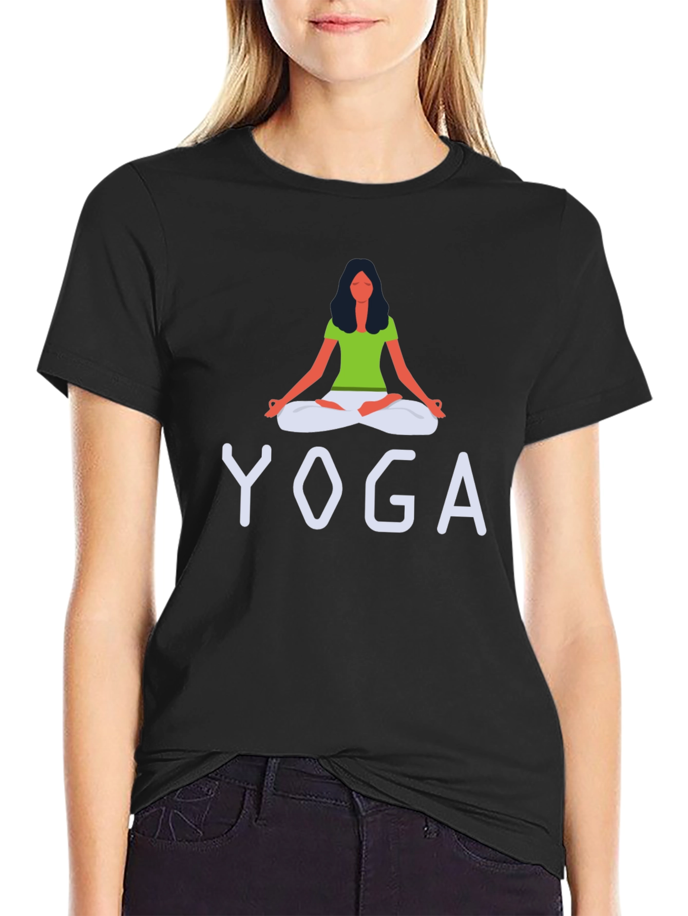 Yoga Graphic Print Crew Neck T-Shirt