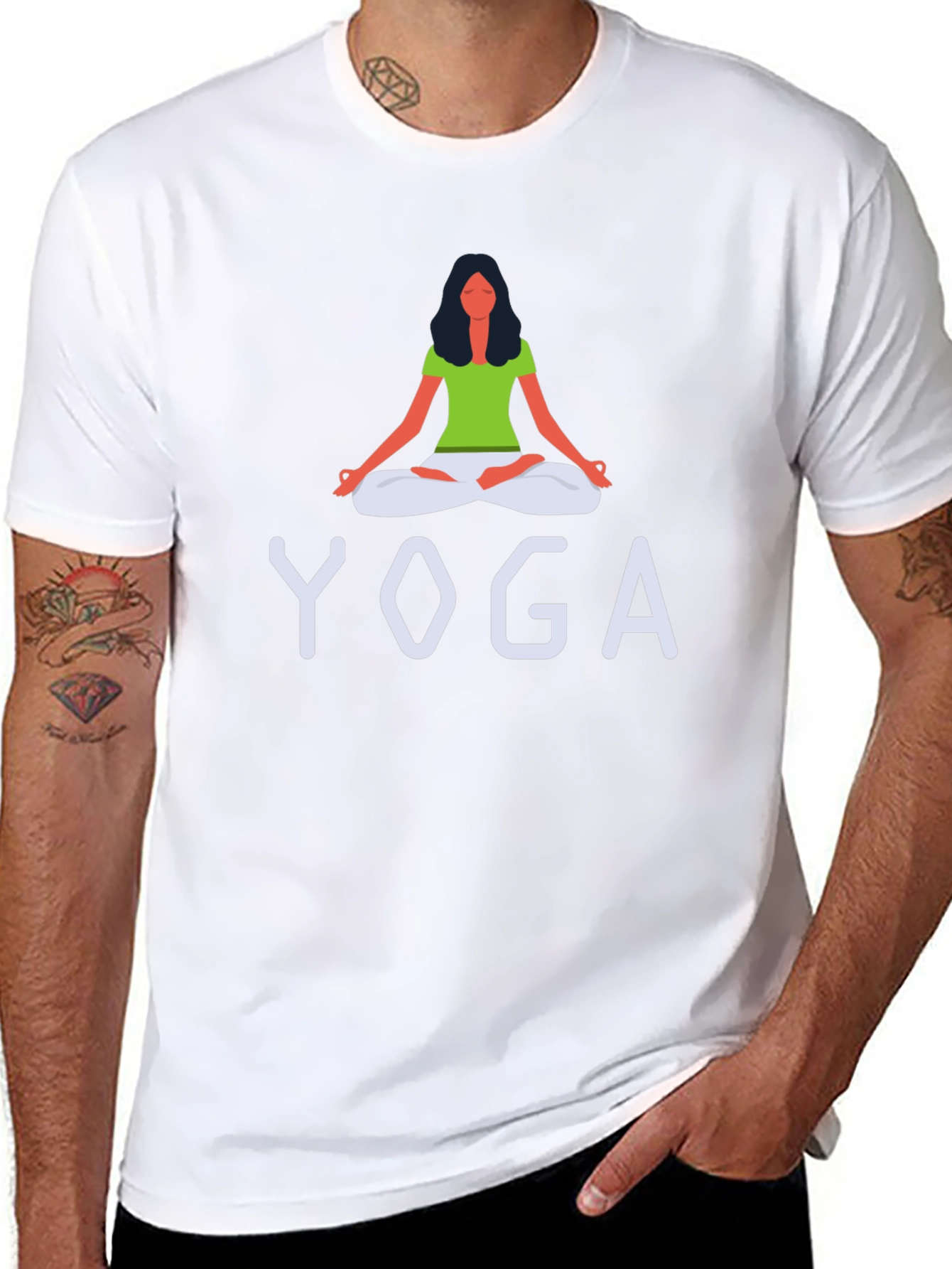 Yoga Graphic Print Crew Neck T-Shirt