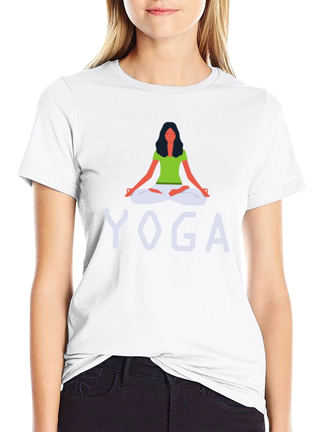 Yoga Graphic Print Crew Neck T-Shirt