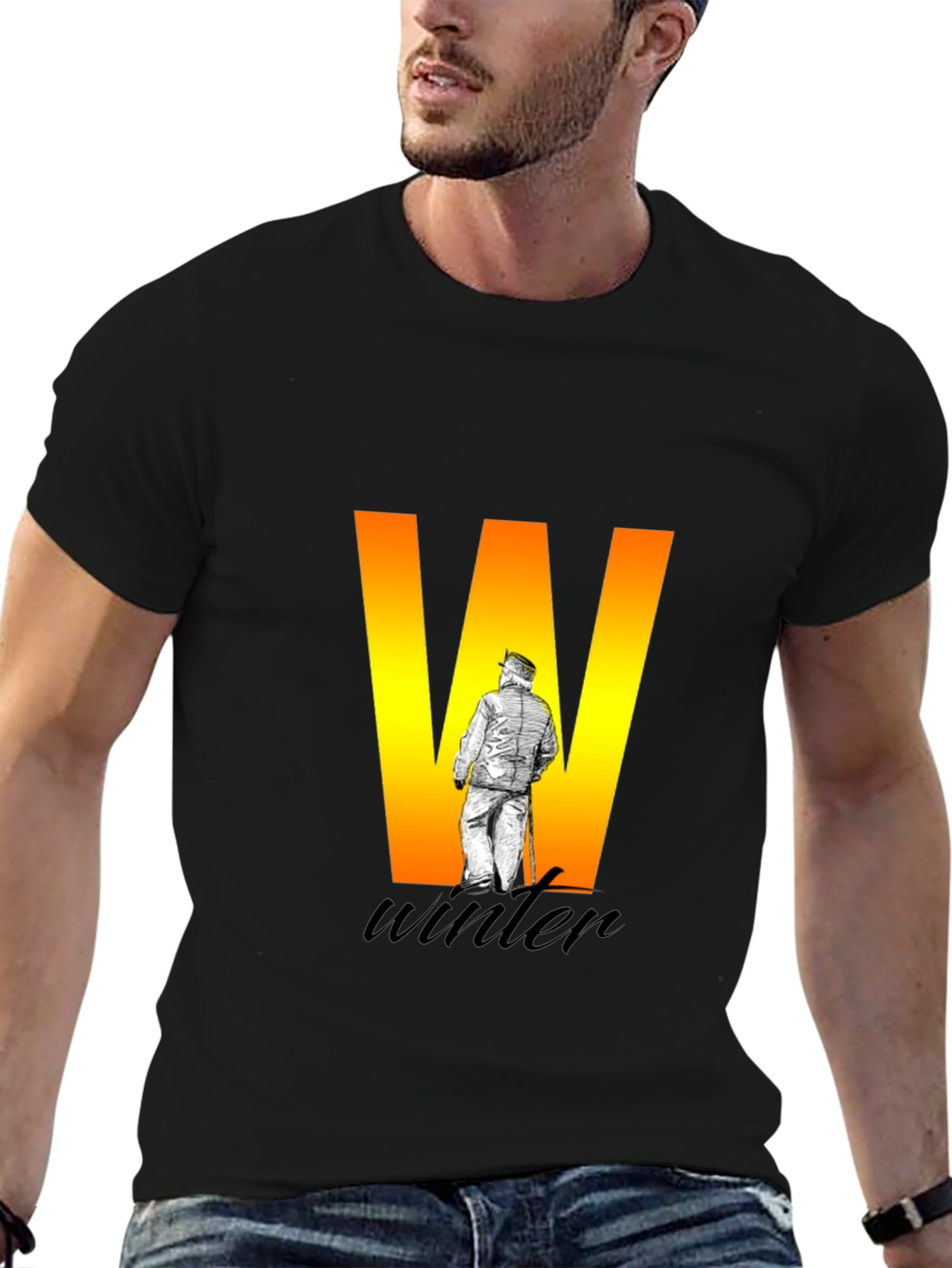Winter Themed Black T-Shirt