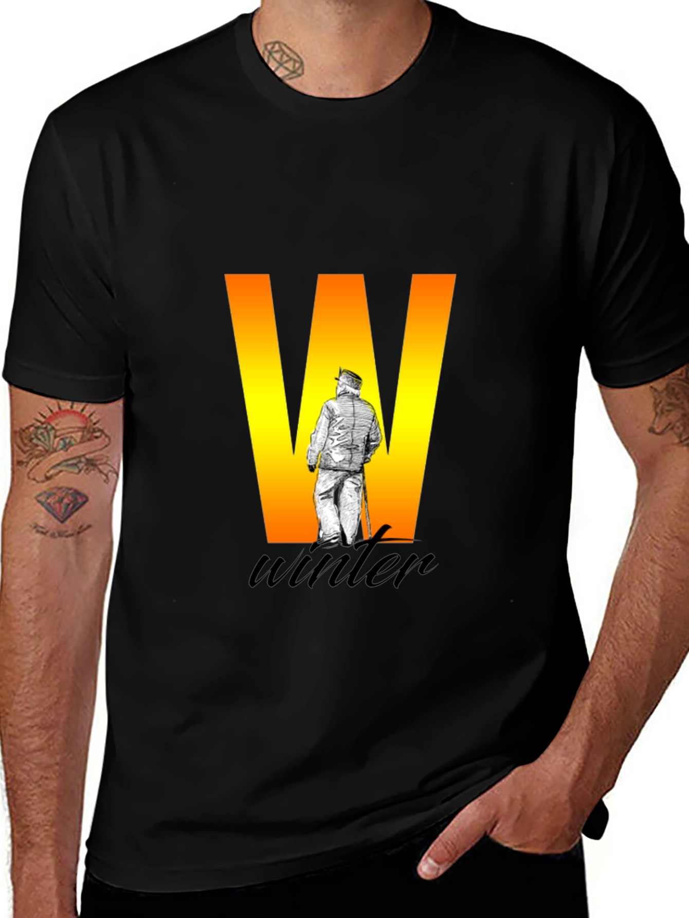 Winter Themed Black T-Shirt