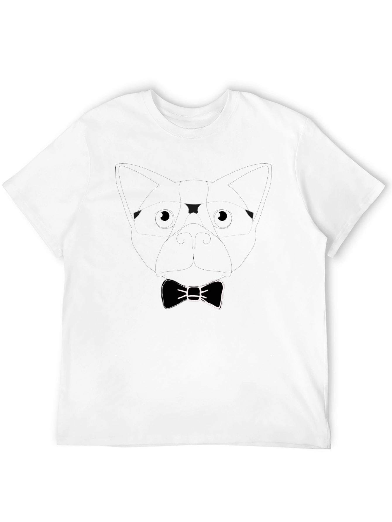 Dog with Bow Tie Black T-Shirt
