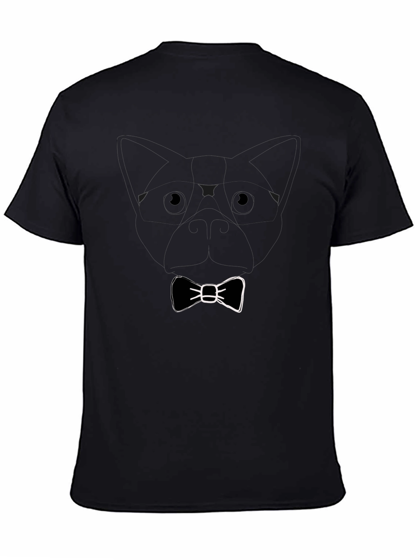 Dog with Bow Tie Black T-Shirt