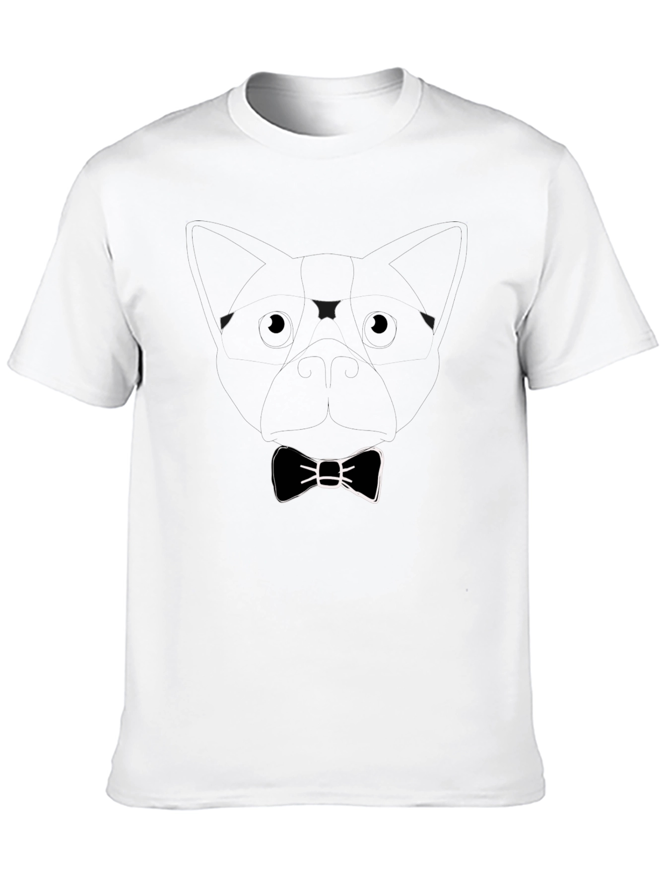 Dog with Bow Tie Black T-Shirt