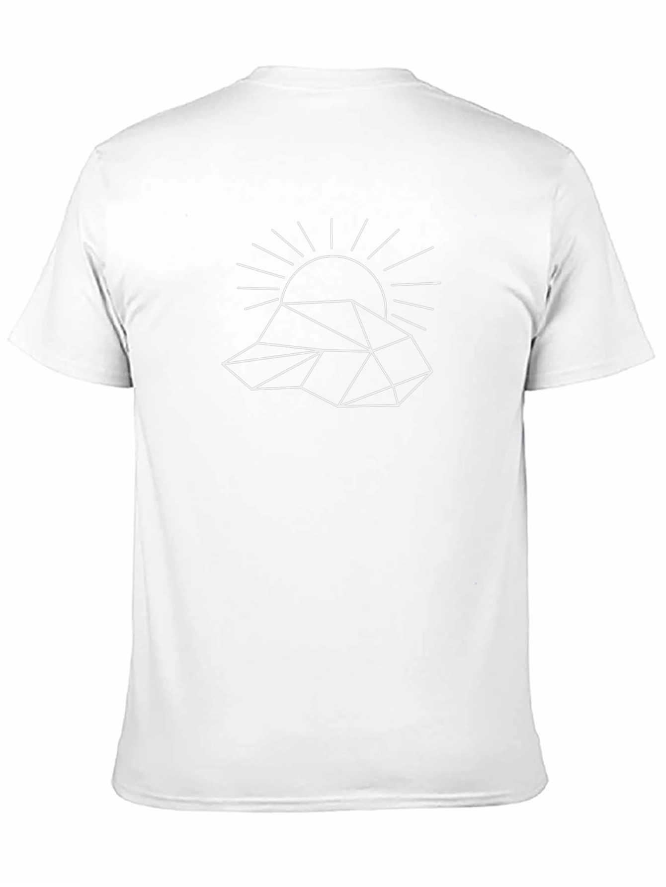 Geometric Mountain Sunrise Black T-Shirt
