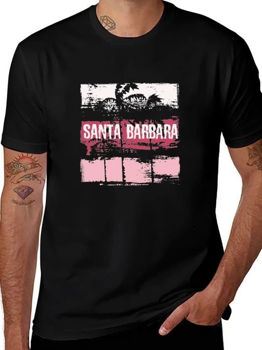 Santa Barbara Palms Black Graphic T-Shirt