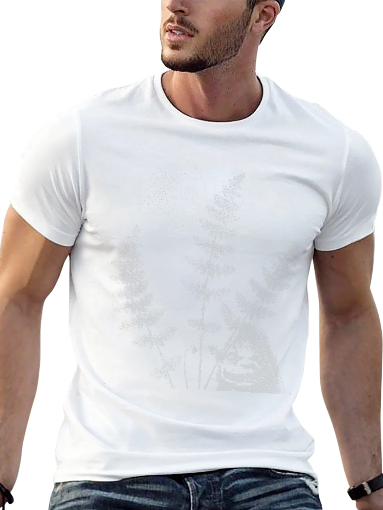 Mens Black Graphic Tee - Wolf Design