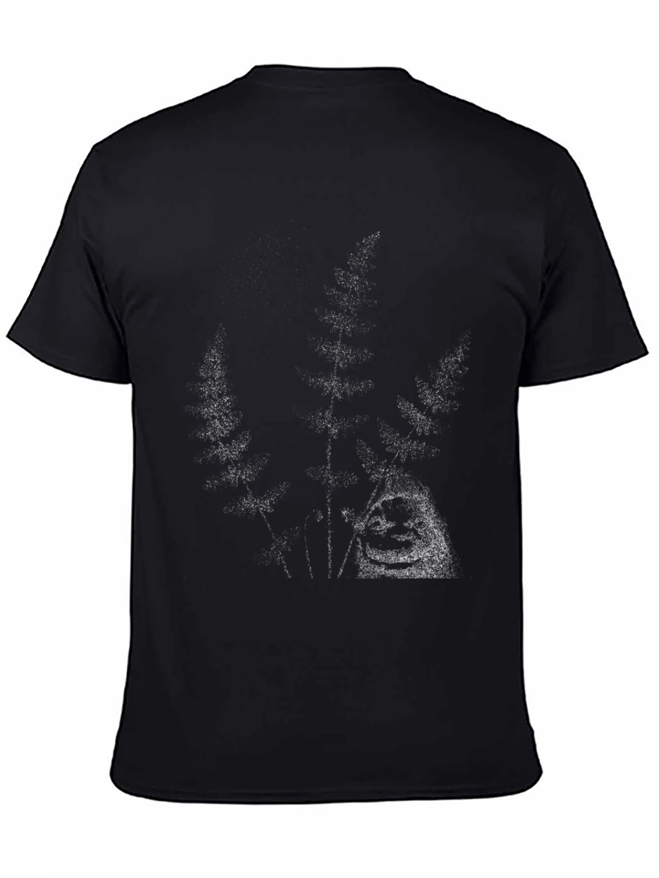 Mens Black Graphic Tee - Wolf Design