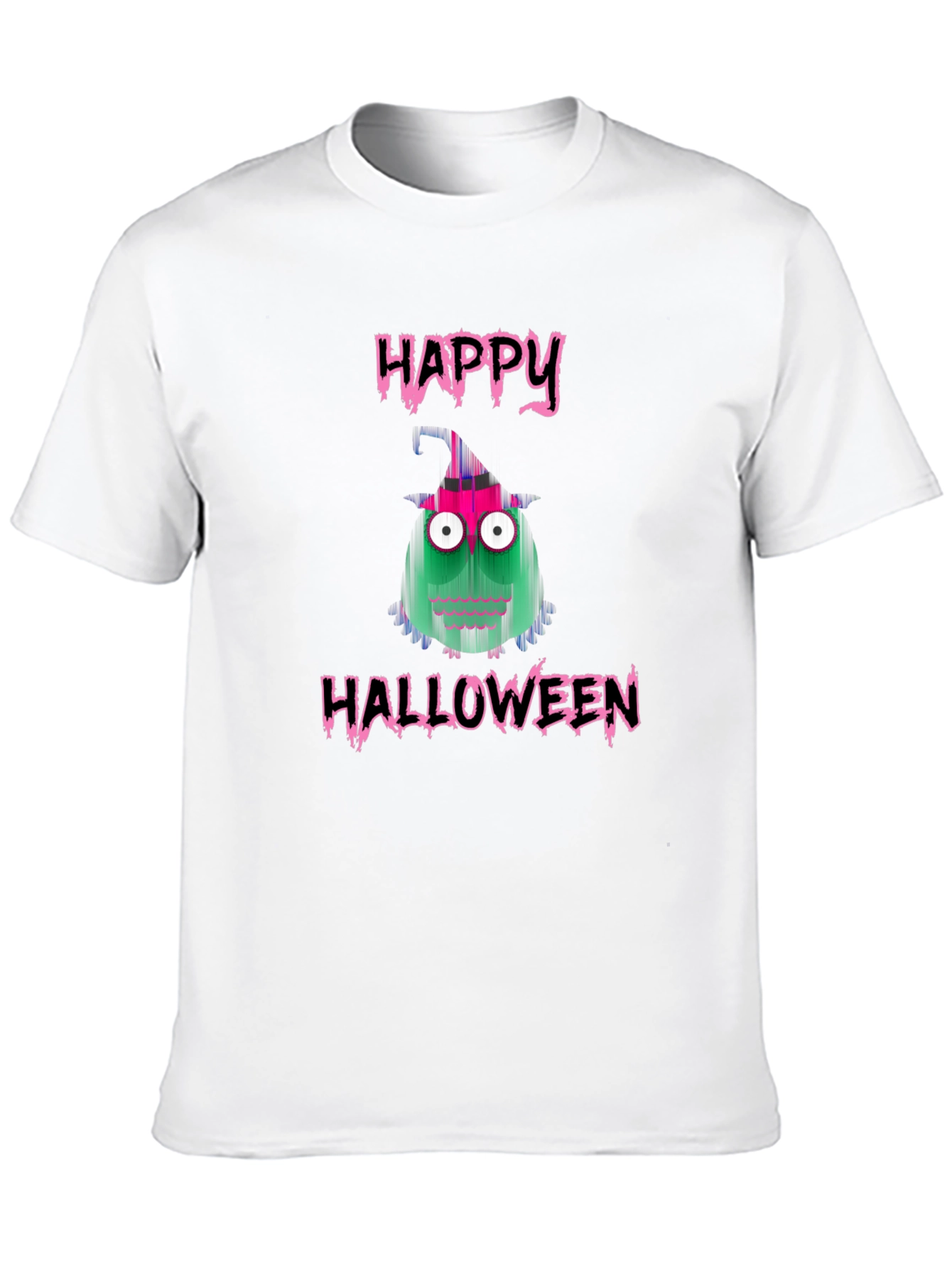 Happy Halloween Monster Graphic Tee - Black