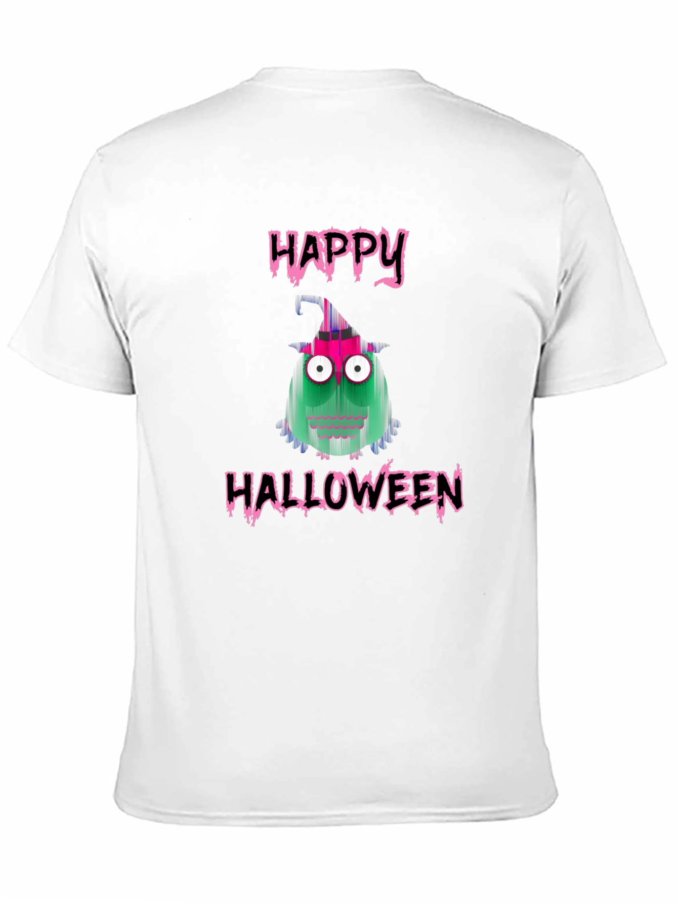 Happy Halloween Monster Graphic Tee - Black