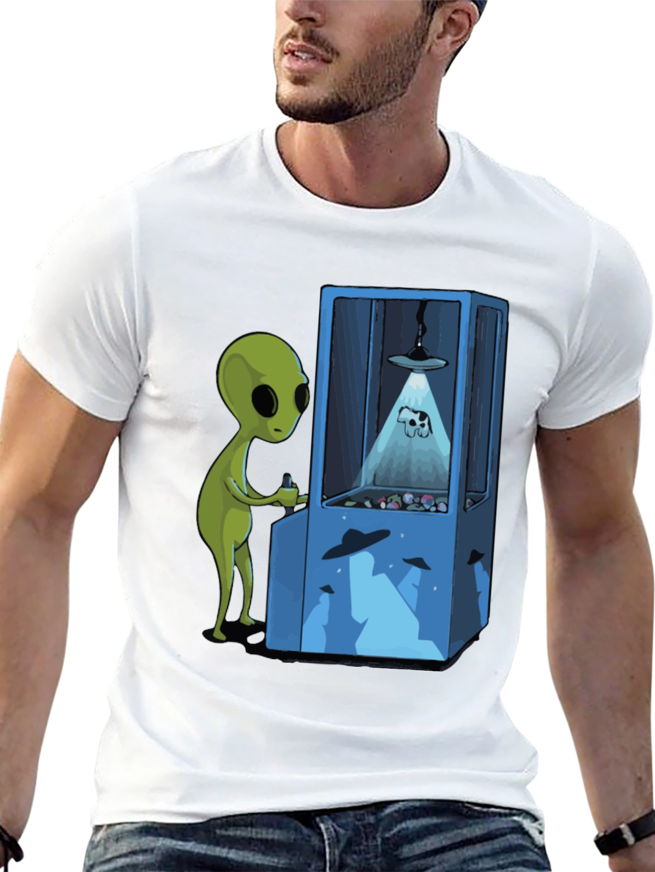 Alien Arcade T-Shirt - Novelty Graphic Tee