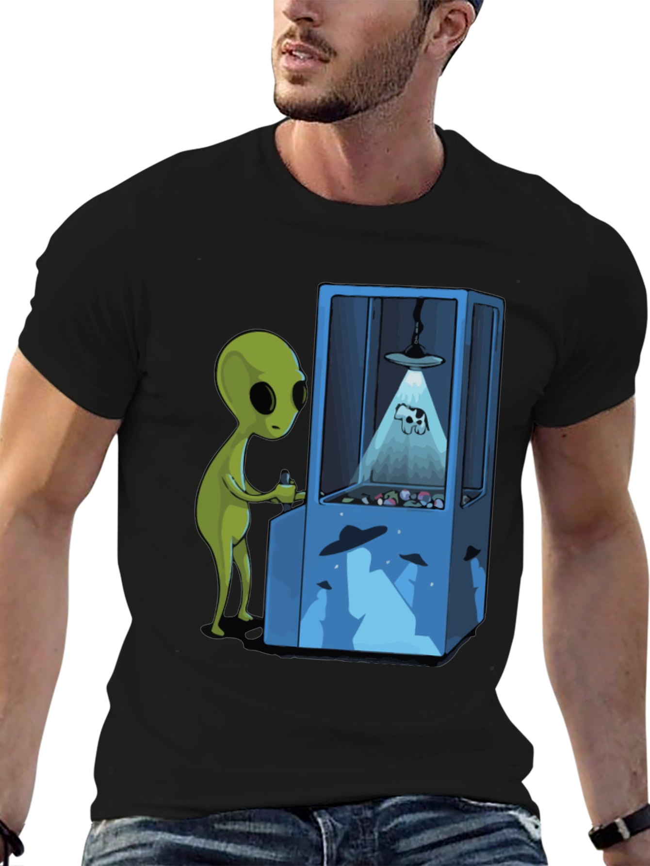 Alien Arcade T-Shirt - Novelty Graphic Tee