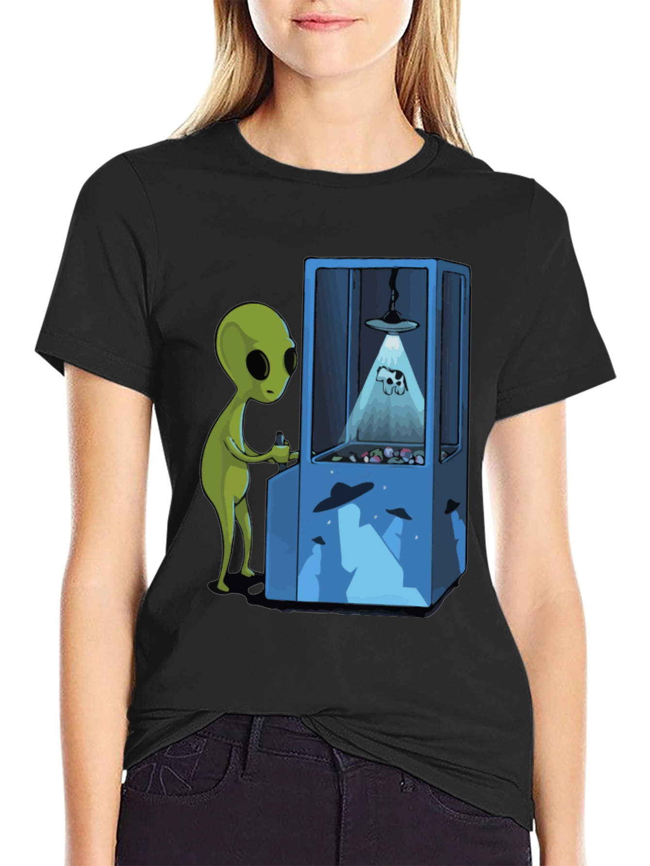 Alien Arcade T-Shirt - Novelty Graphic Tee