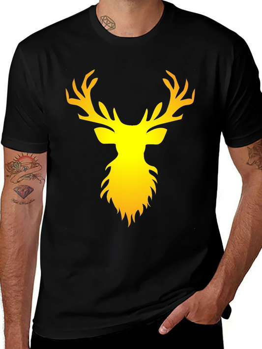 Stag Graphic Print Black T-Shirt