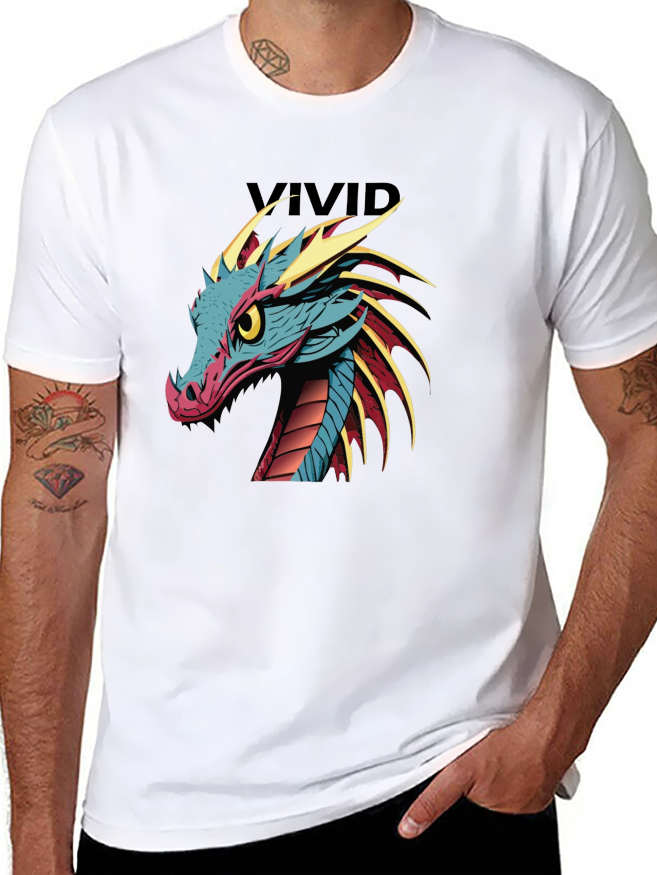 Vivid Dragon Graphic Print T-Shirt