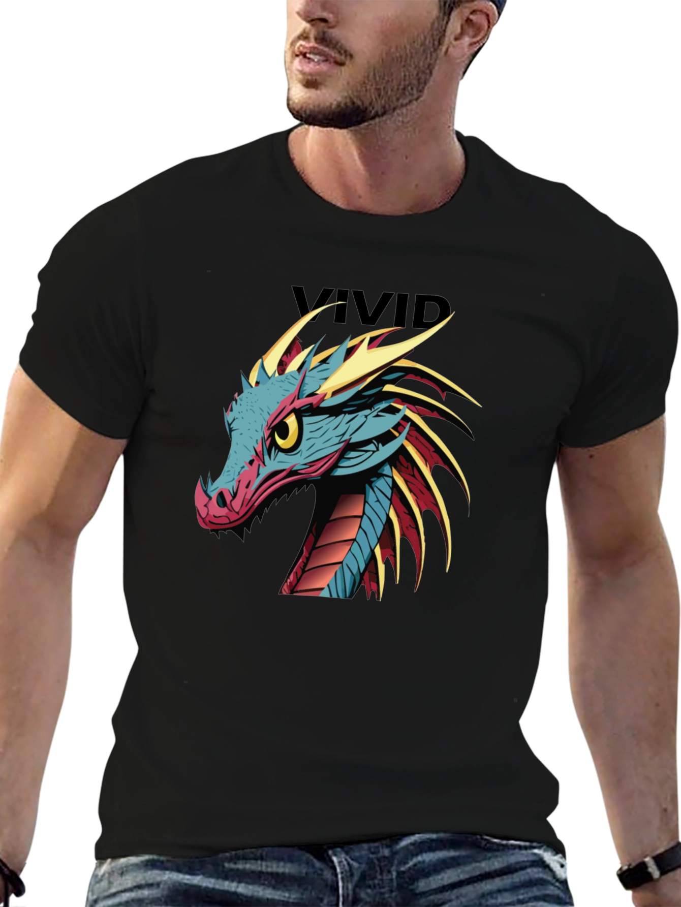 Vivid Dragon Graphic Print T-Shirt