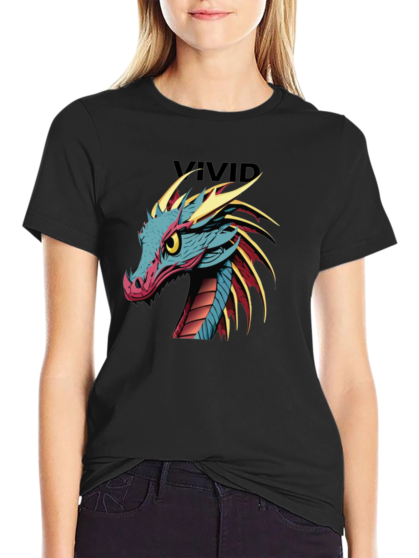 Vivid Dragon Graphic Print T-Shirt