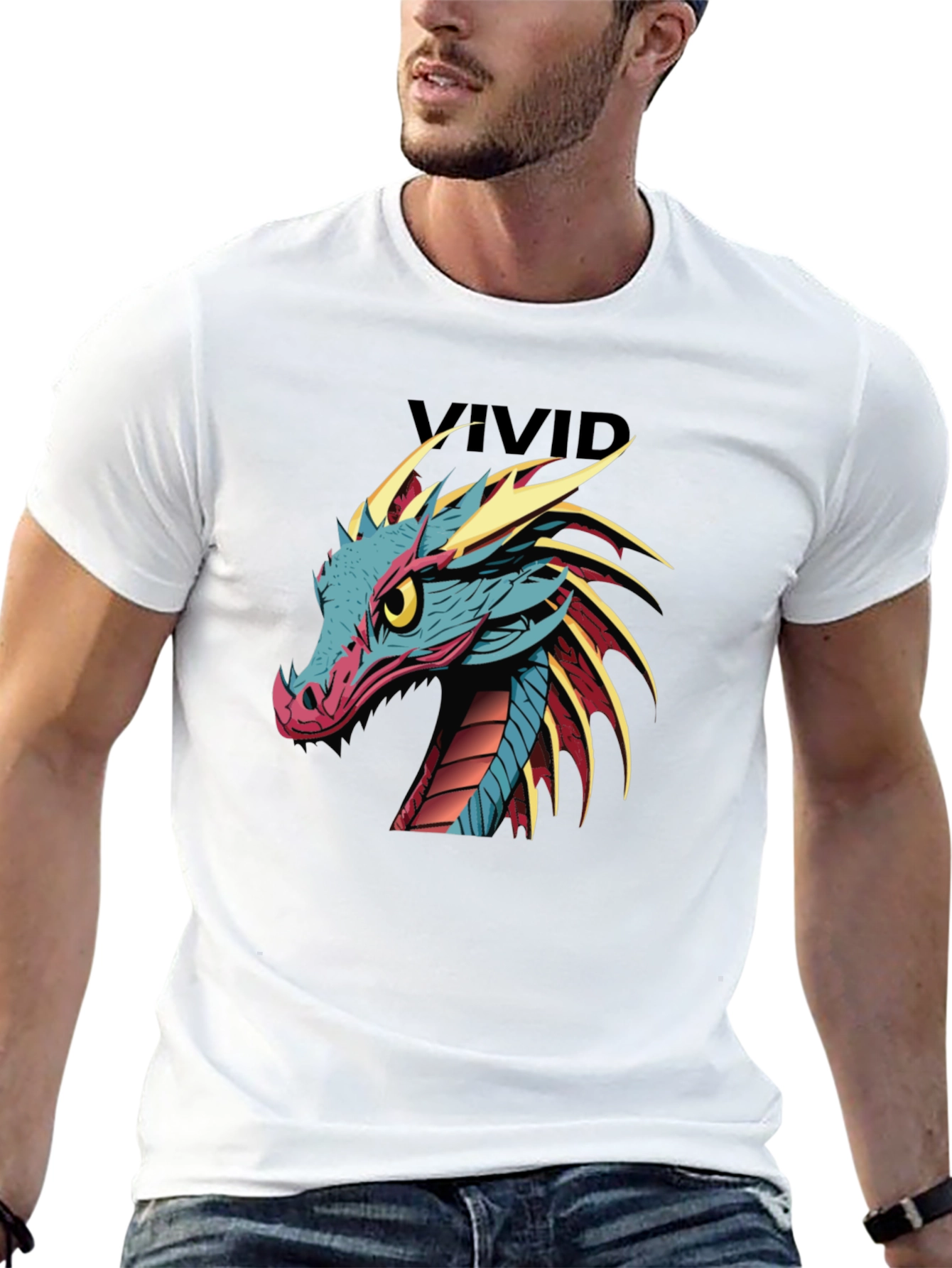 Vivid Dragon Graphic Print T-Shirt
