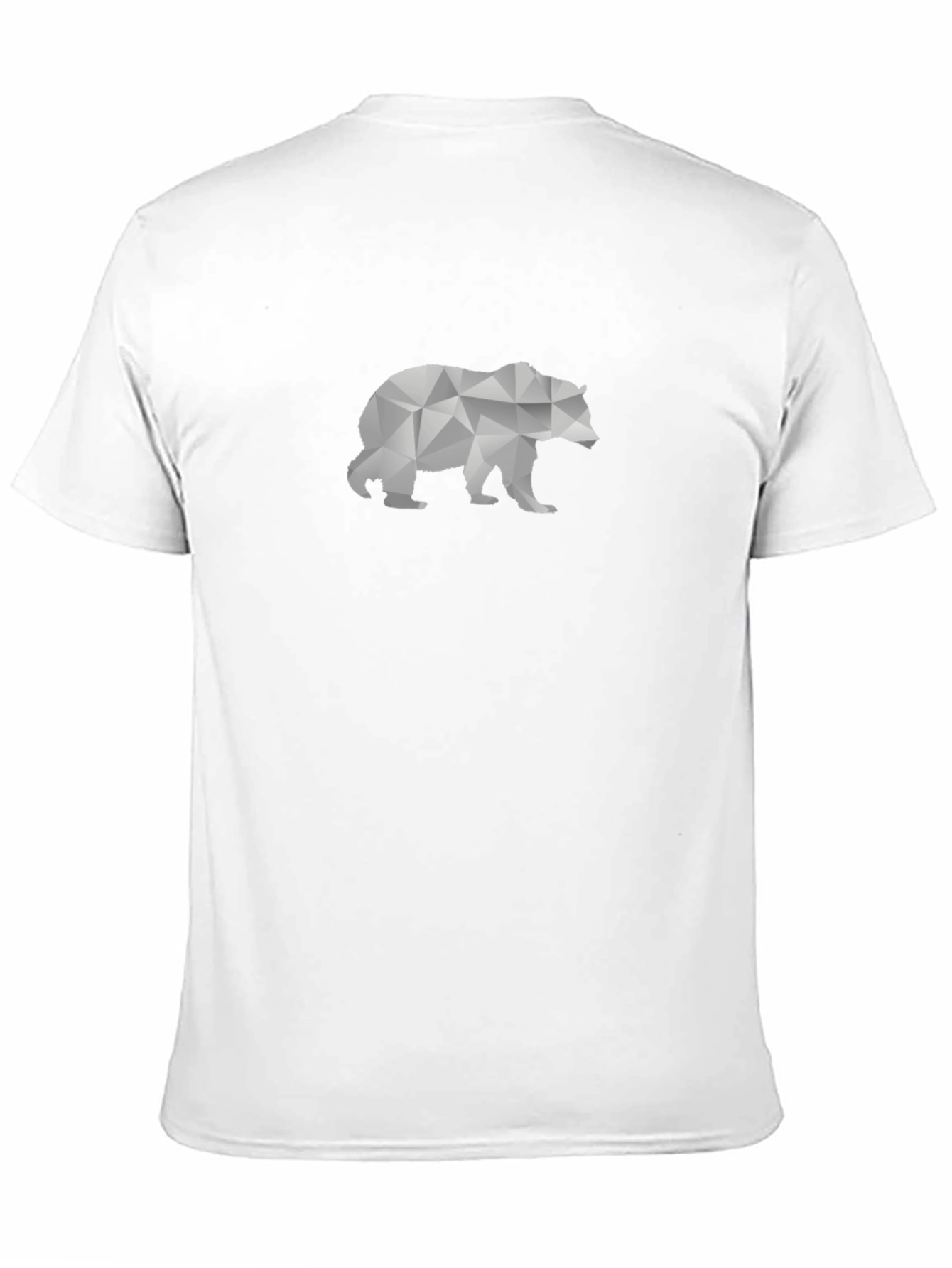 Geometric Bear Graphic Tee - Black Cotton T-Shirt