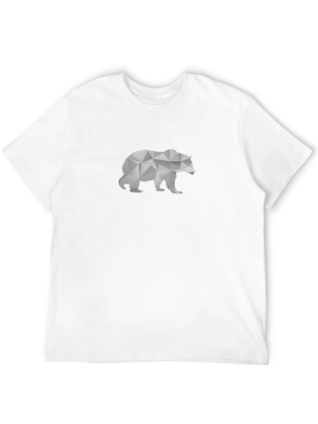 Geometric Bear Graphic Tee - Black Cotton T-Shirt