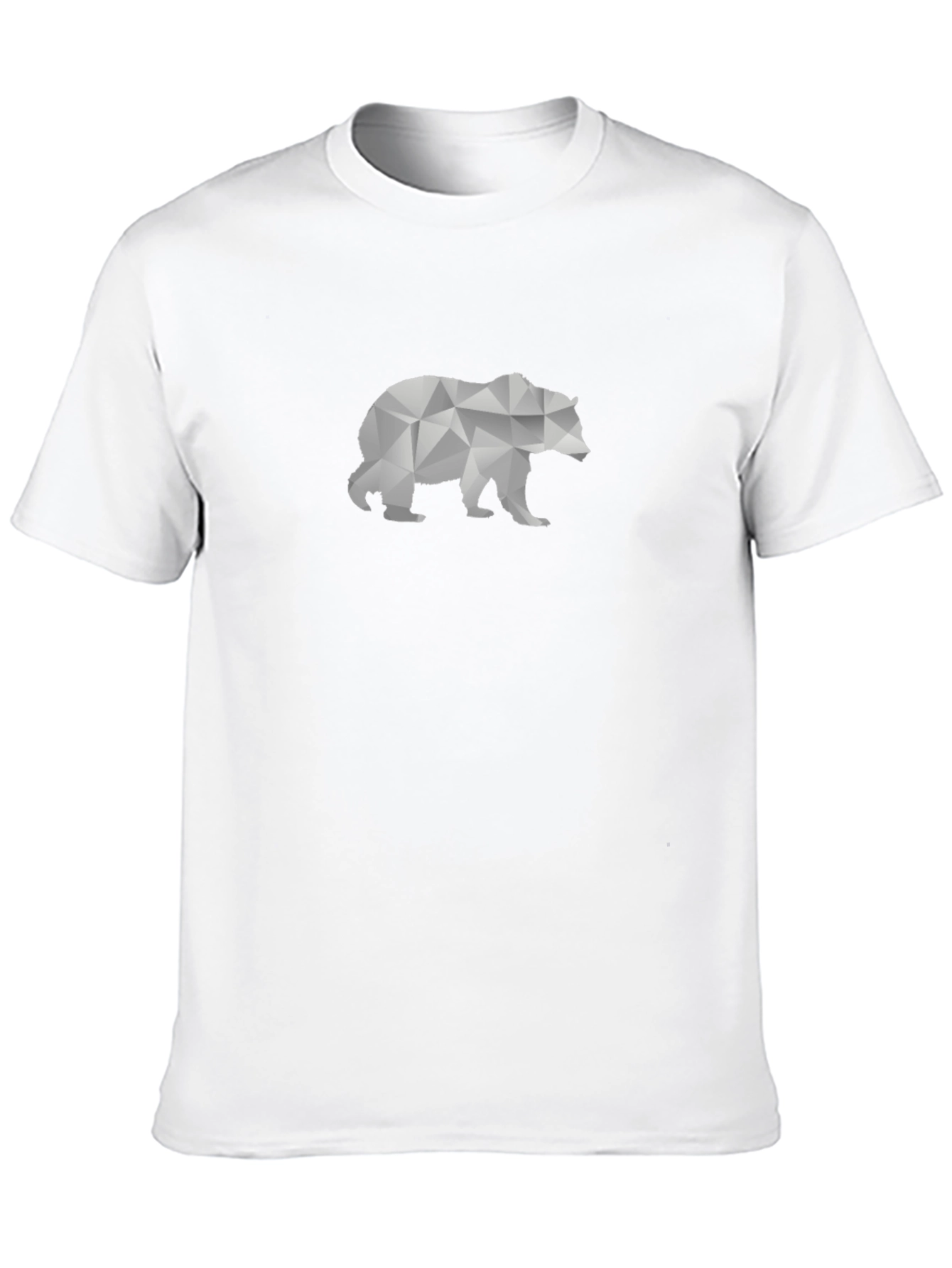Geometric Bear Graphic Tee - Black Cotton T-Shirt