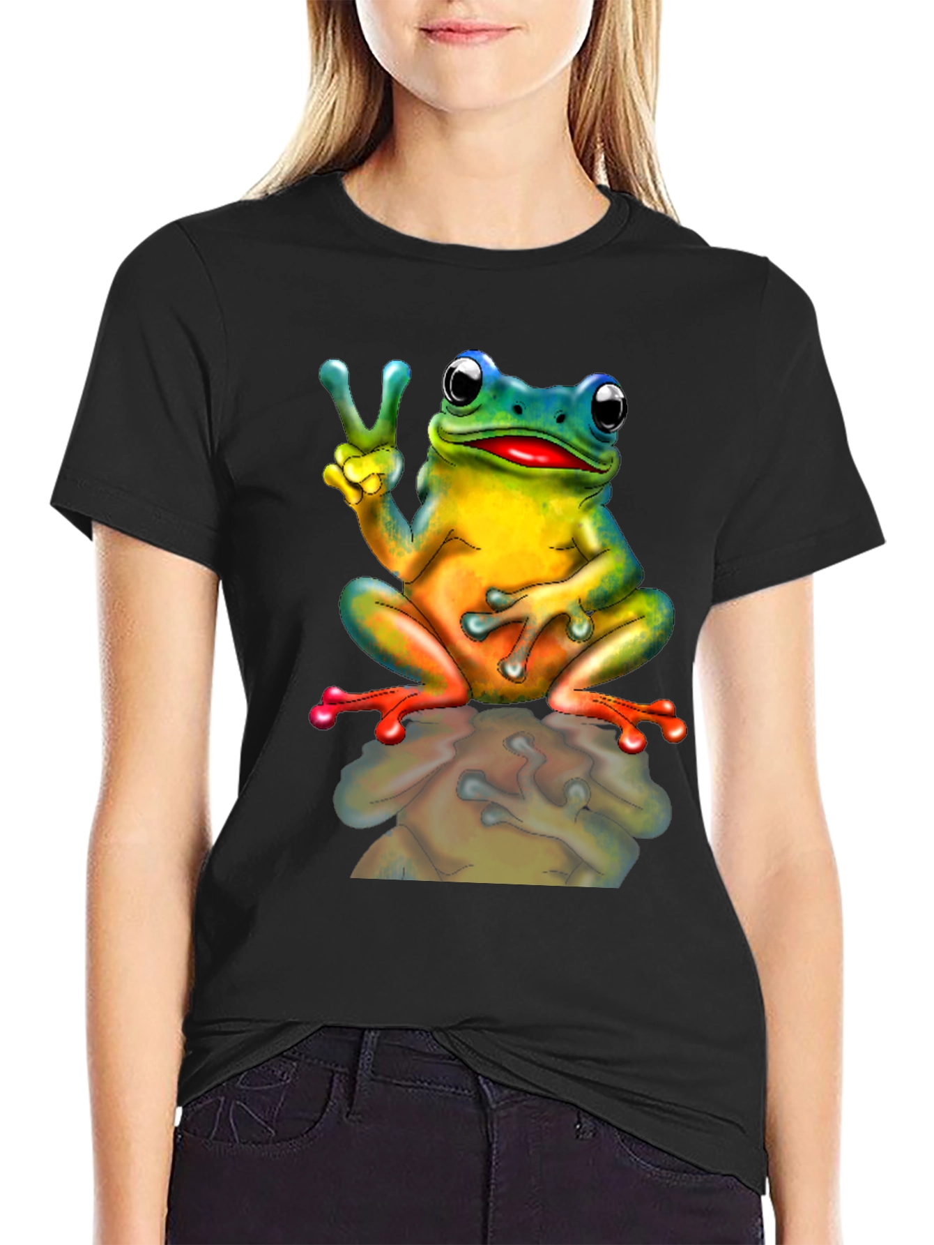 Peace Frog Graphic T-Shirt - Mens Black Tee