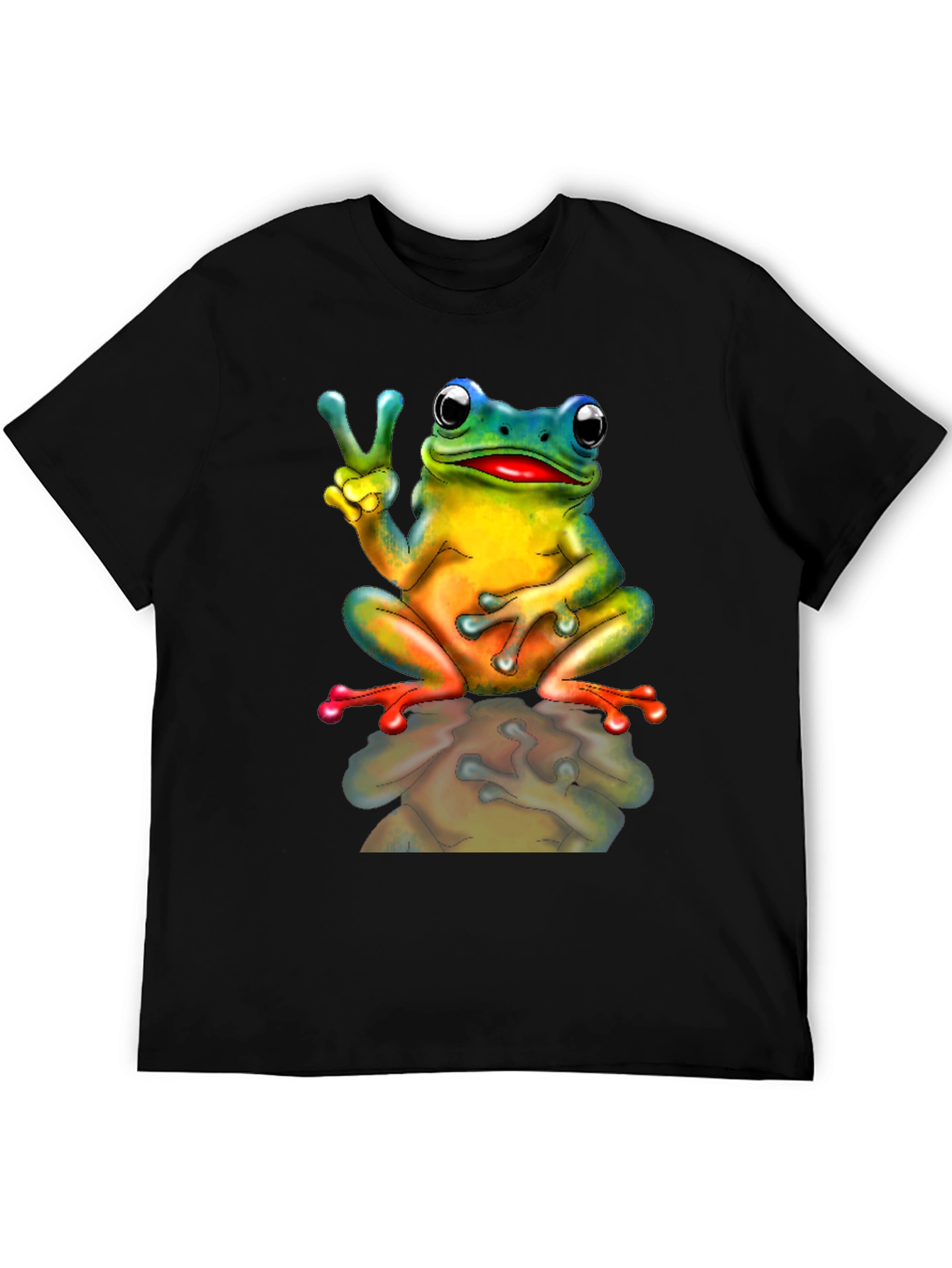 Peace Frog Graphic T-Shirt - Mens Black Tee