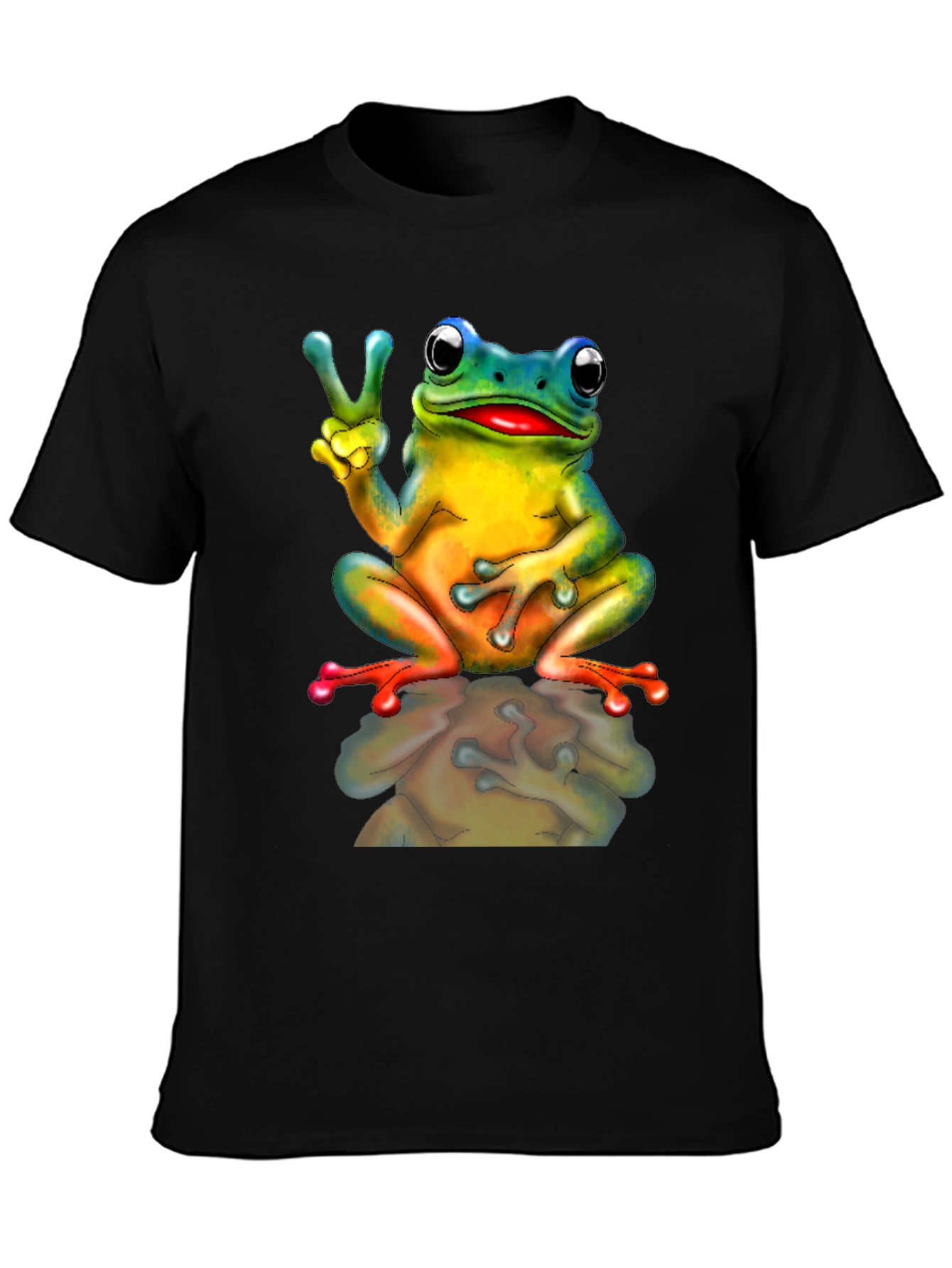 Peace Frog Graphic T-Shirt - Mens Black Tee